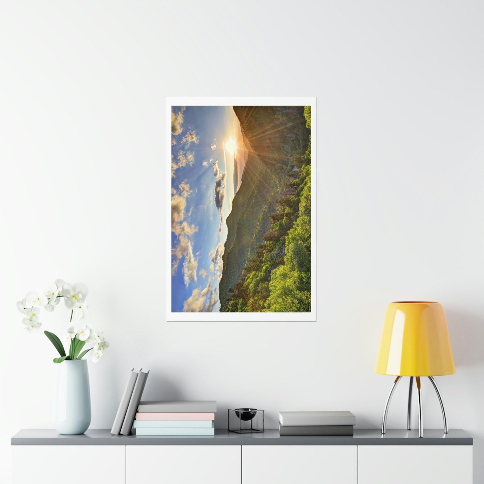 Premium Matte vertical posters - Newfound Gap Heavely day - in Smoky Mountain National Park in Summer in Mountain National Park (SMNP) USA - Green Forest Home