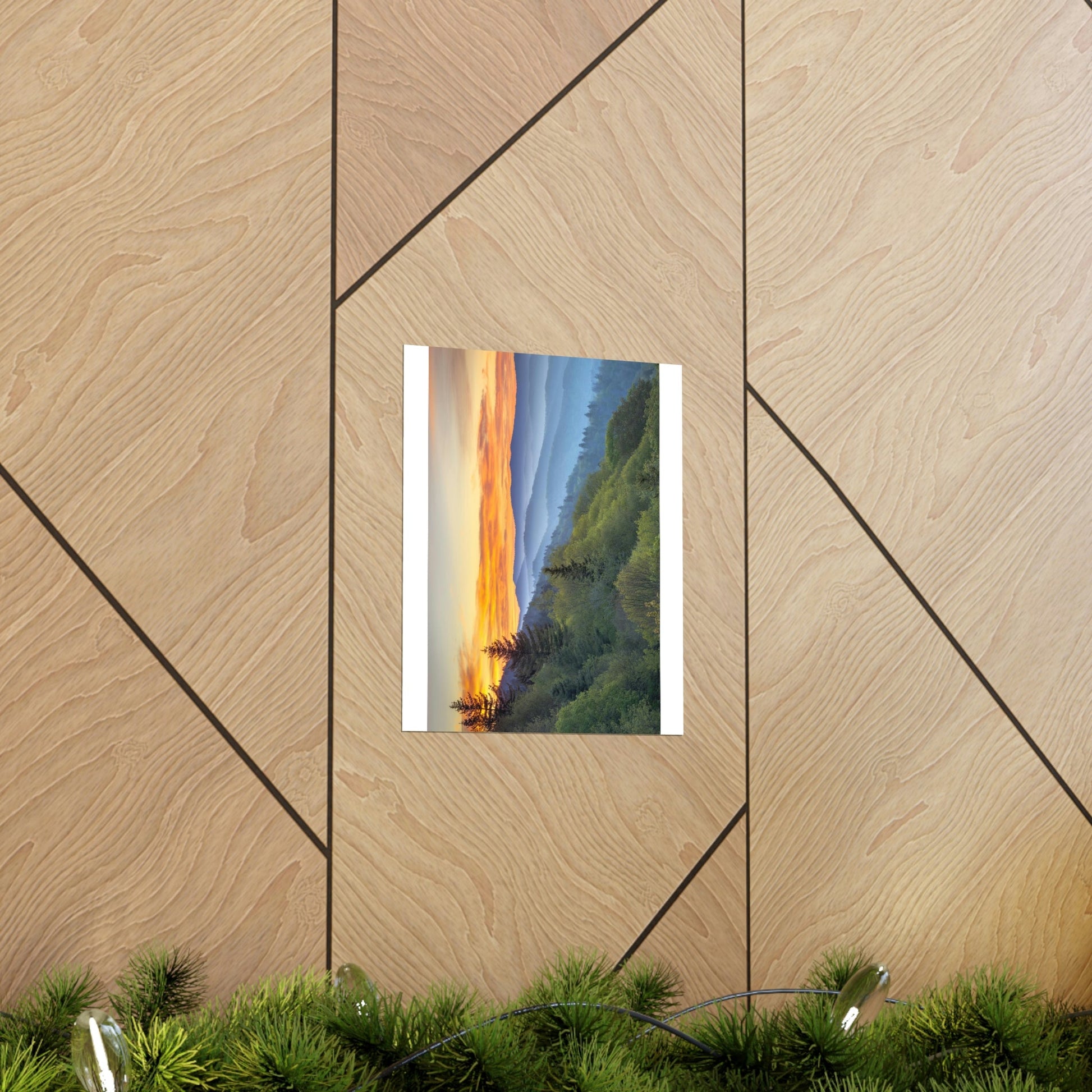 Premium Matte vertical posters - Scenic Sunrise Landscape at Oconaluftee Overlook in Smoky Mountain National Park in Summer in Mountain National Park (SMNP) USA - Green Forest Home