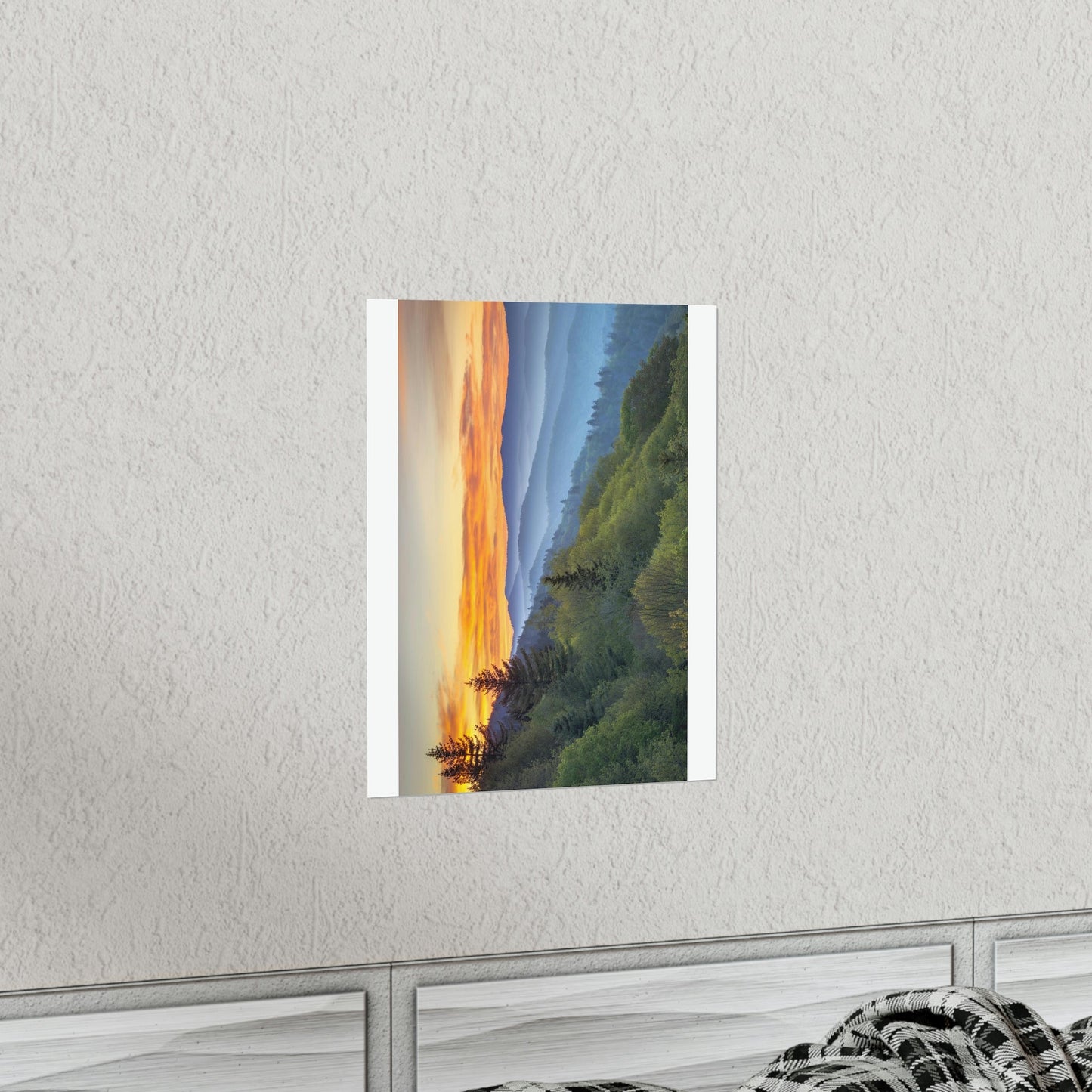 Premium Matte vertical posters - Scenic Sunrise Landscape at Oconaluftee Overlook in Smoky Mountain National Park in Summer in Mountain National Park (SMNP) USA - Green Forest Home