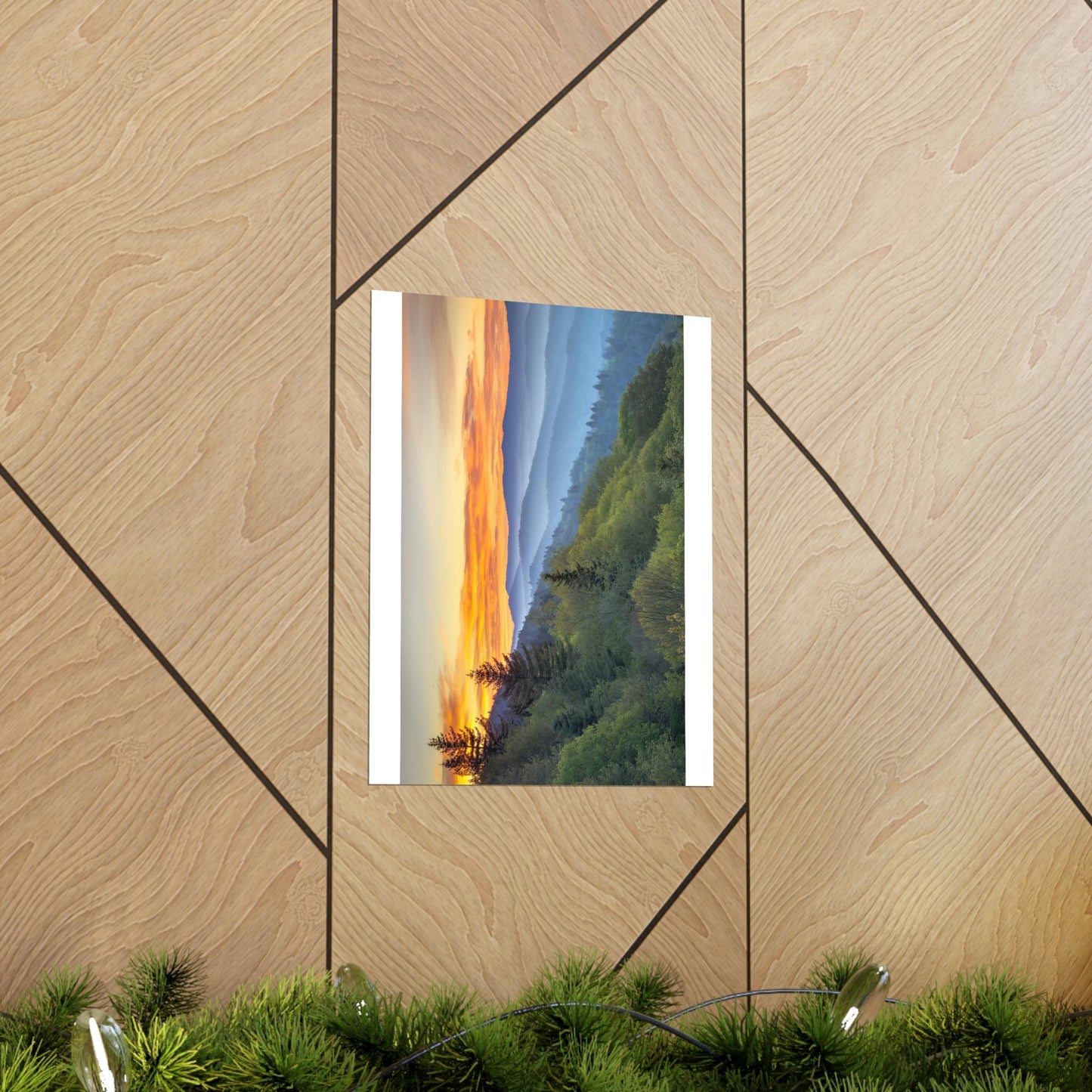 Premium Matte vertical posters - Scenic Sunrise Landscape at Oconaluftee Overlook in Smoky Mountain National Park in Summer in Mountain National Park (SMNP) USA - Green Forest Home