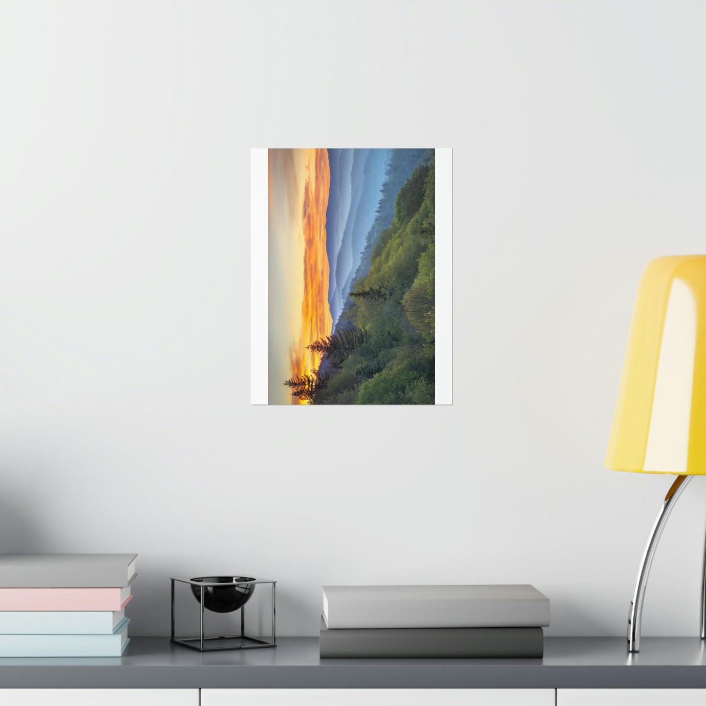 Premium Matte vertical posters - Scenic Sunrise Landscape at Oconaluftee Overlook in Smoky Mountain National Park in Summer in Mountain National Park (SMNP) USA - Green Forest Home