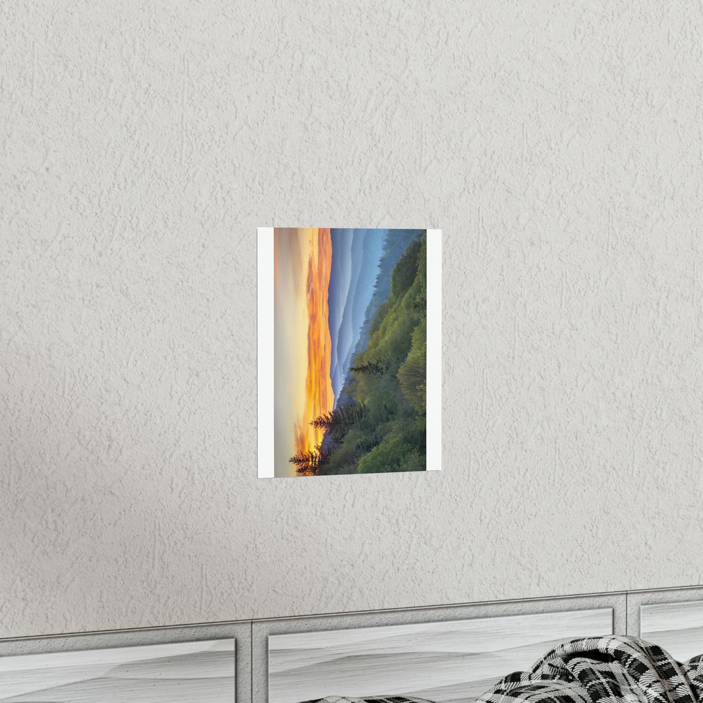 Premium Matte vertical posters - Scenic Sunrise Landscape at Oconaluftee Overlook in Smoky Mountain National Park in Summer in Mountain National Park (SMNP) USA - Green Forest Home