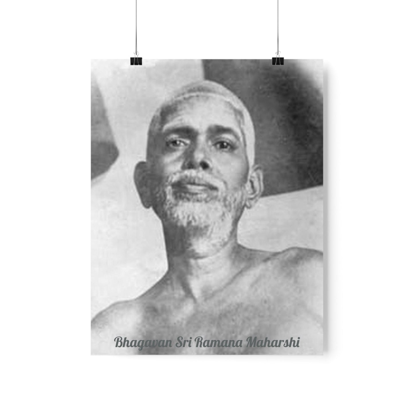 Premium Matte vertical posters - US MADE - Bhagavan Sri Ramana Maharshi - Indian Sage - "Silence is truth. Silence is bliss. Silence is peace." - Green Forest Home