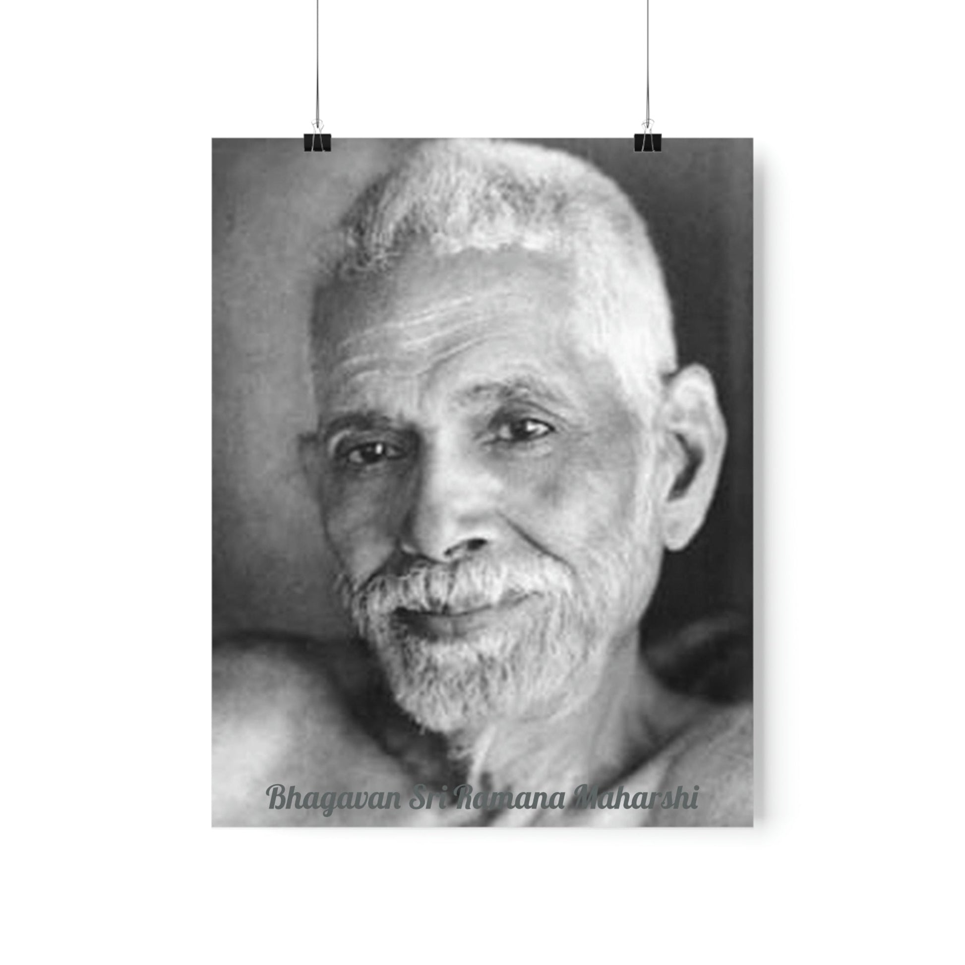 Premium Matte vertical posters - US MADE - Bhagavan Sri Ramana Maharshi - Indian Sage - "Silence is truth. Silence is bliss. Silence is peace." - Green Forest Home