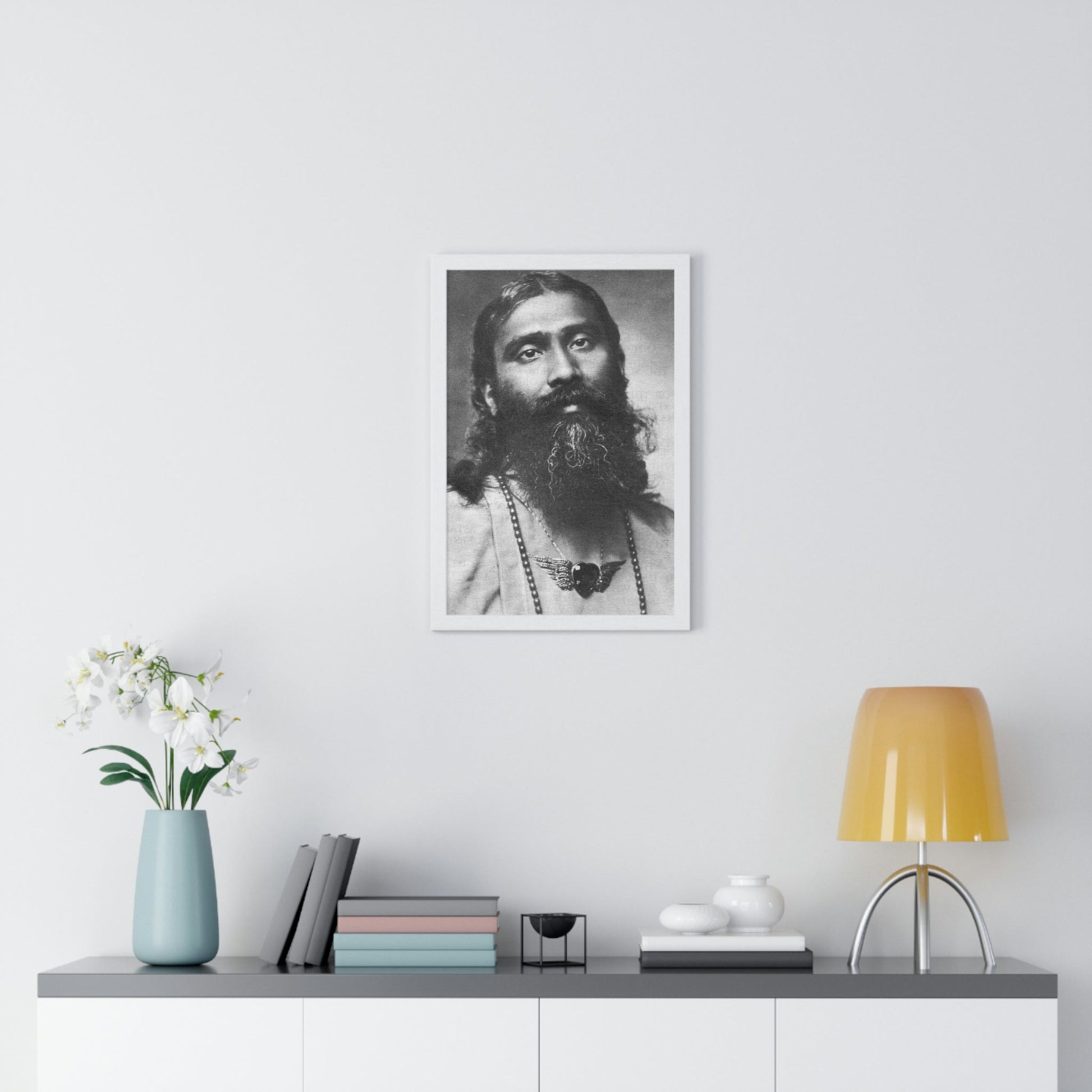 Premium White Framed Vertical Poster - PRESENTING THE SUFI MASTER 😇 INAYAT KHAN - Printed in EU - Green Forest Home