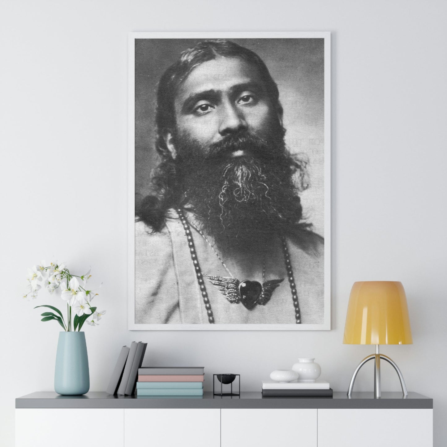 Premium White Framed Vertical Poster - PRESENTING THE SUFI MASTER 😇 INAYAT KHAN - Printed in EU - Green Forest Home