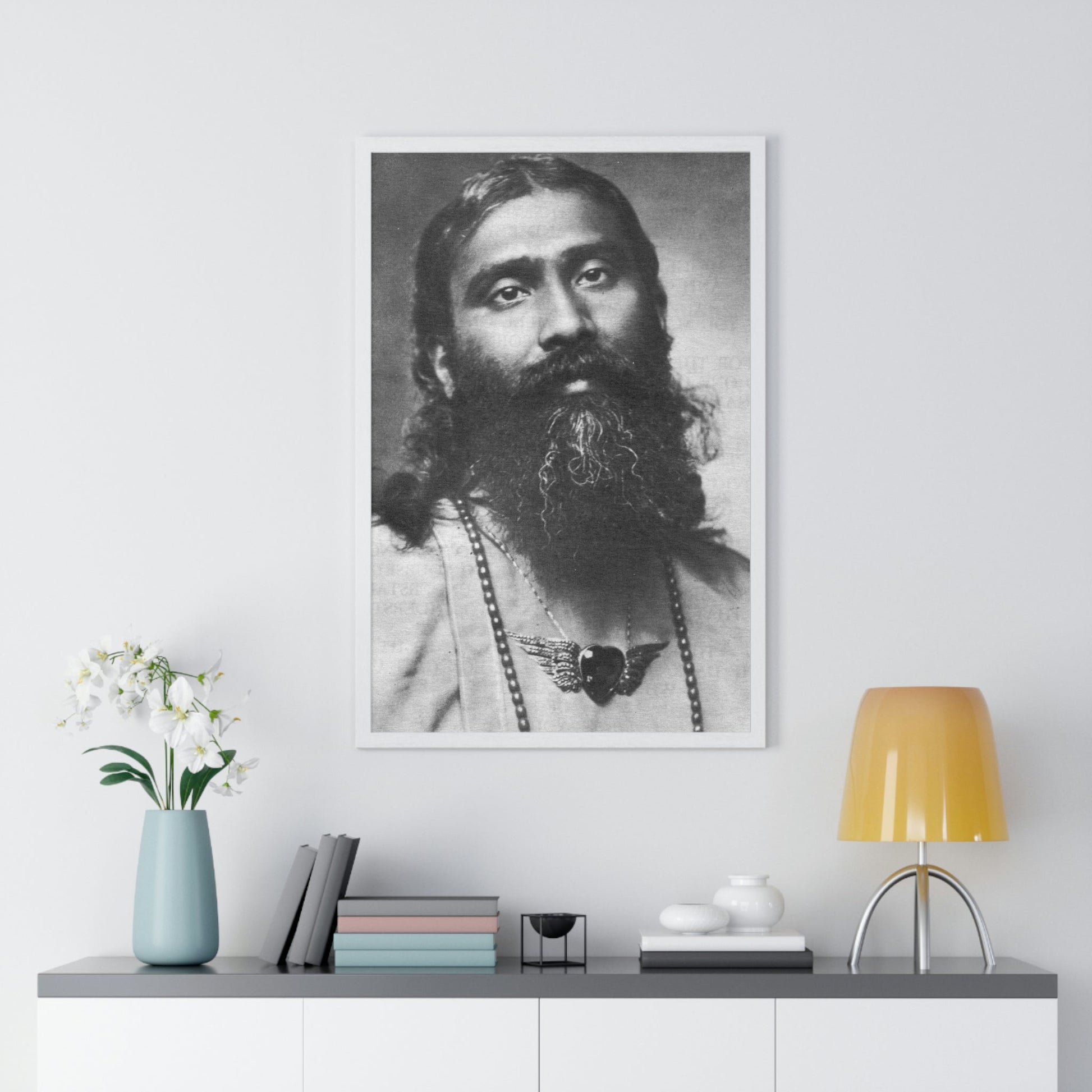 Premium White Framed Vertical Poster - PRESENTING THE SUFI MASTER 😇 INAYAT KHAN - Printed in EU - Green Forest Home