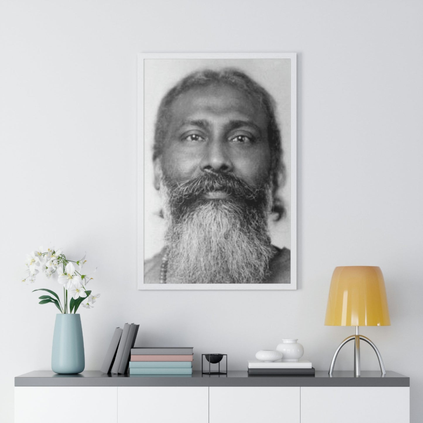 Premium White Framed Vertical Poster - PRESENTING THE SUFI MASTER 😇 INAYAT KHAN - Printed in EU - Green Forest Home