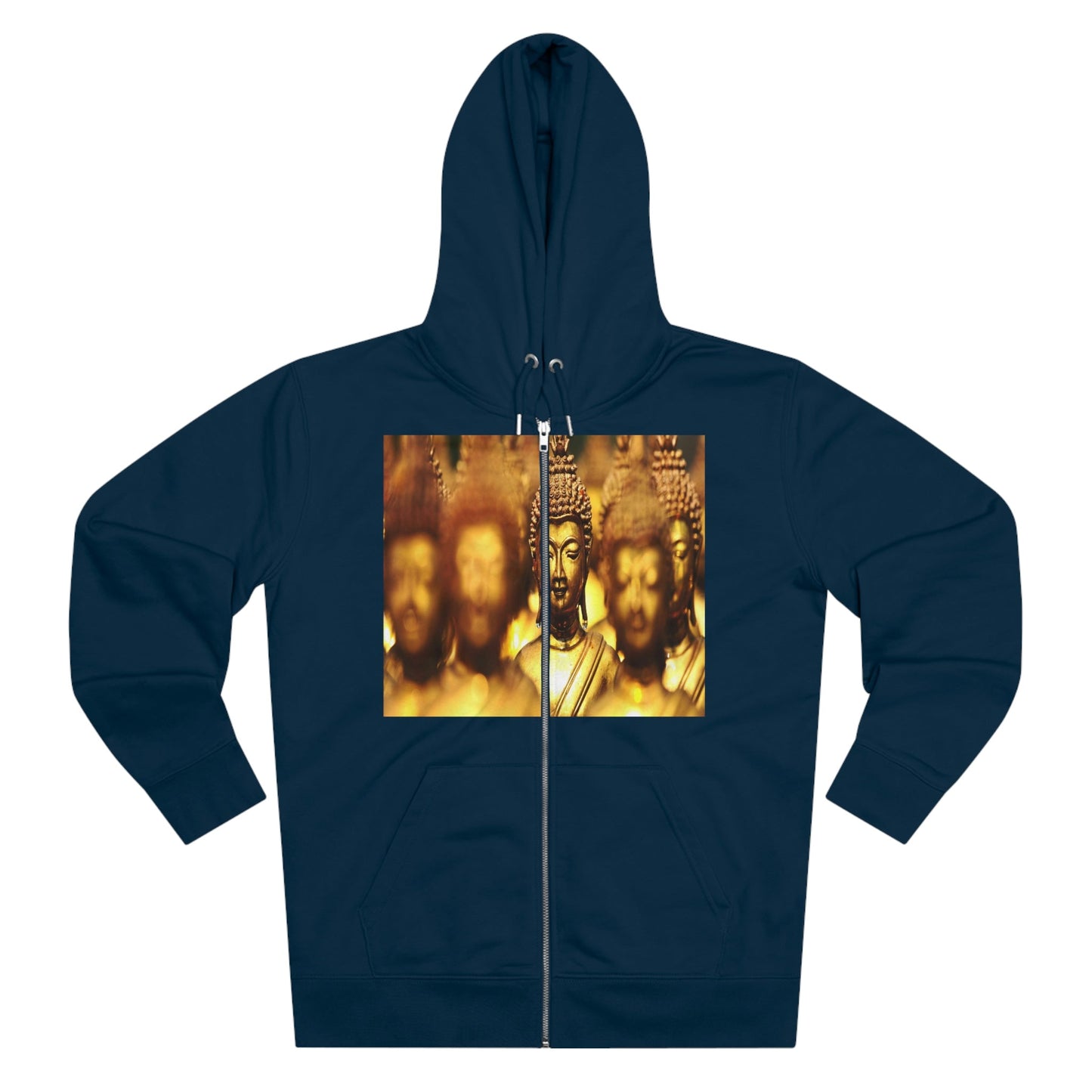 Printed in Germany - Men's Iconic Cultivator Zip Hoodie - 85% organic cotton & Heavy Fabric - eco-fashion - Buddhas/ Tara Compassion - Thai statues and Tara image from Smithonian WA DC 😇 - Green Forest Home