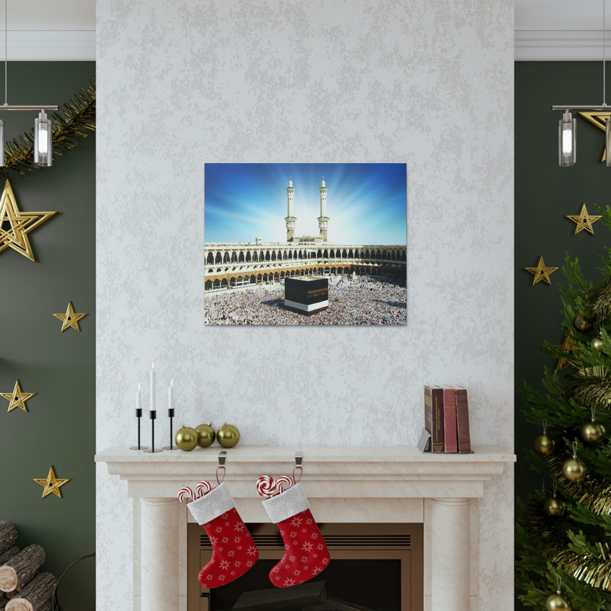 Printed in USA - Canvas Gallery Wraps - Great Mosque of Mecca - Islam religion - UAE - Green Forest Home