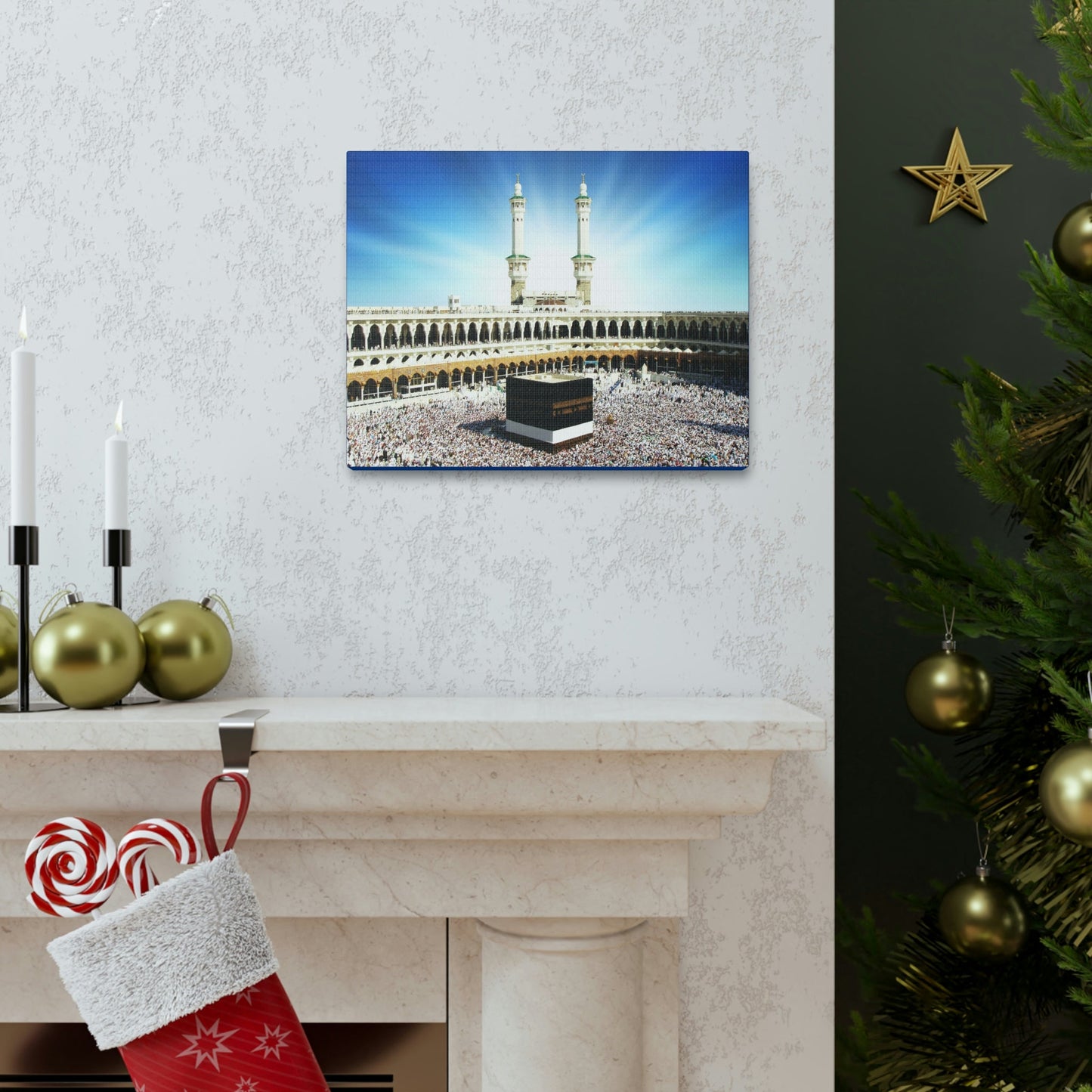 Printed in USA - Canvas Gallery Wraps - Great Mosque of Mecca - Islam religion - UAE - Green Forest Home