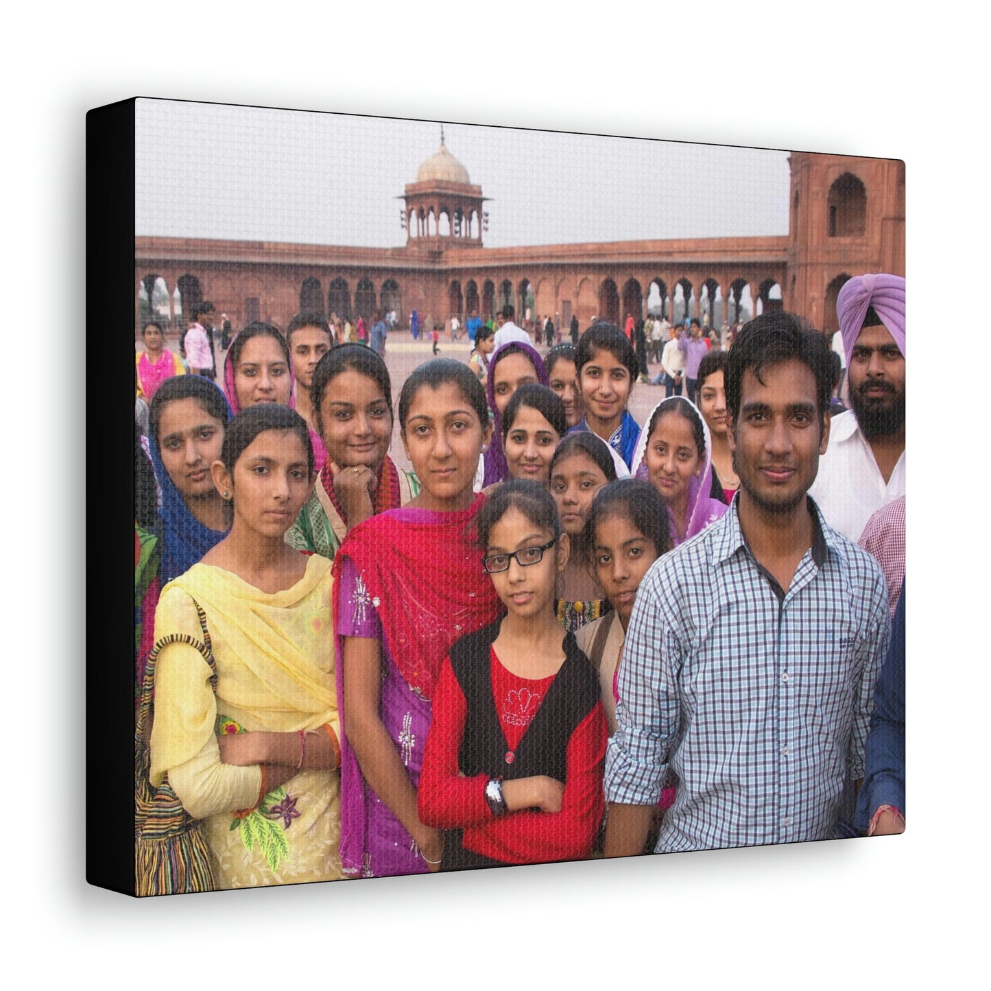 Printed in USA - Canvas Gallery Wraps - Group at Jama Masjid in Delhi India - Capacity 25,000 - Islam - Green Forest Home