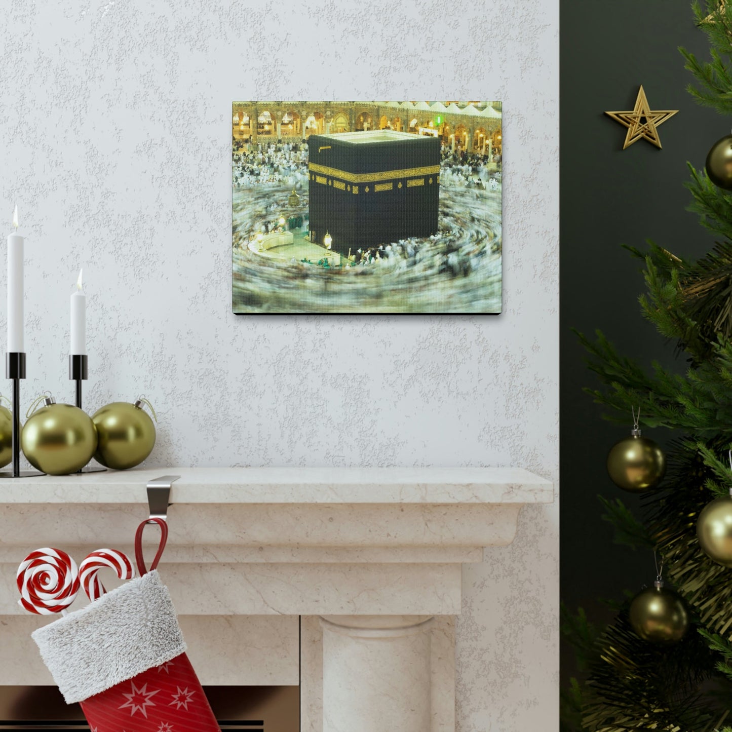 Printed in USA - Canvas Gallery Wraps - Holly Kaaba in Mecca, Saudi Arabia - UAE - Islam - Green Forest Home