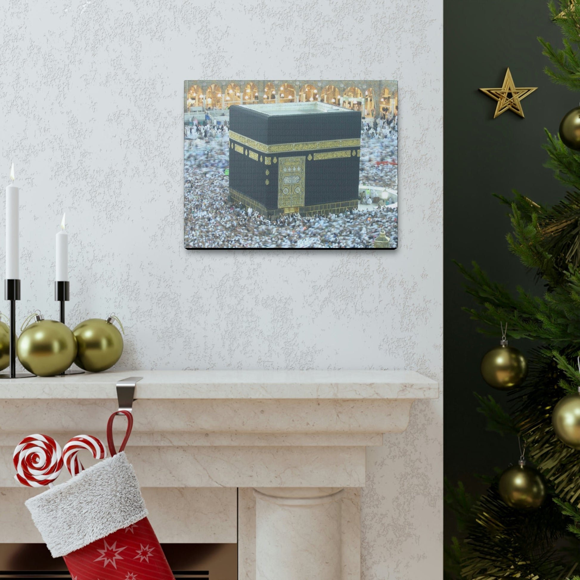 Printed in USA - Canvas Gallery Wraps - Holly Kaaba in Mecca, Saudi Arabia - UAE - Islam - Green Forest Home