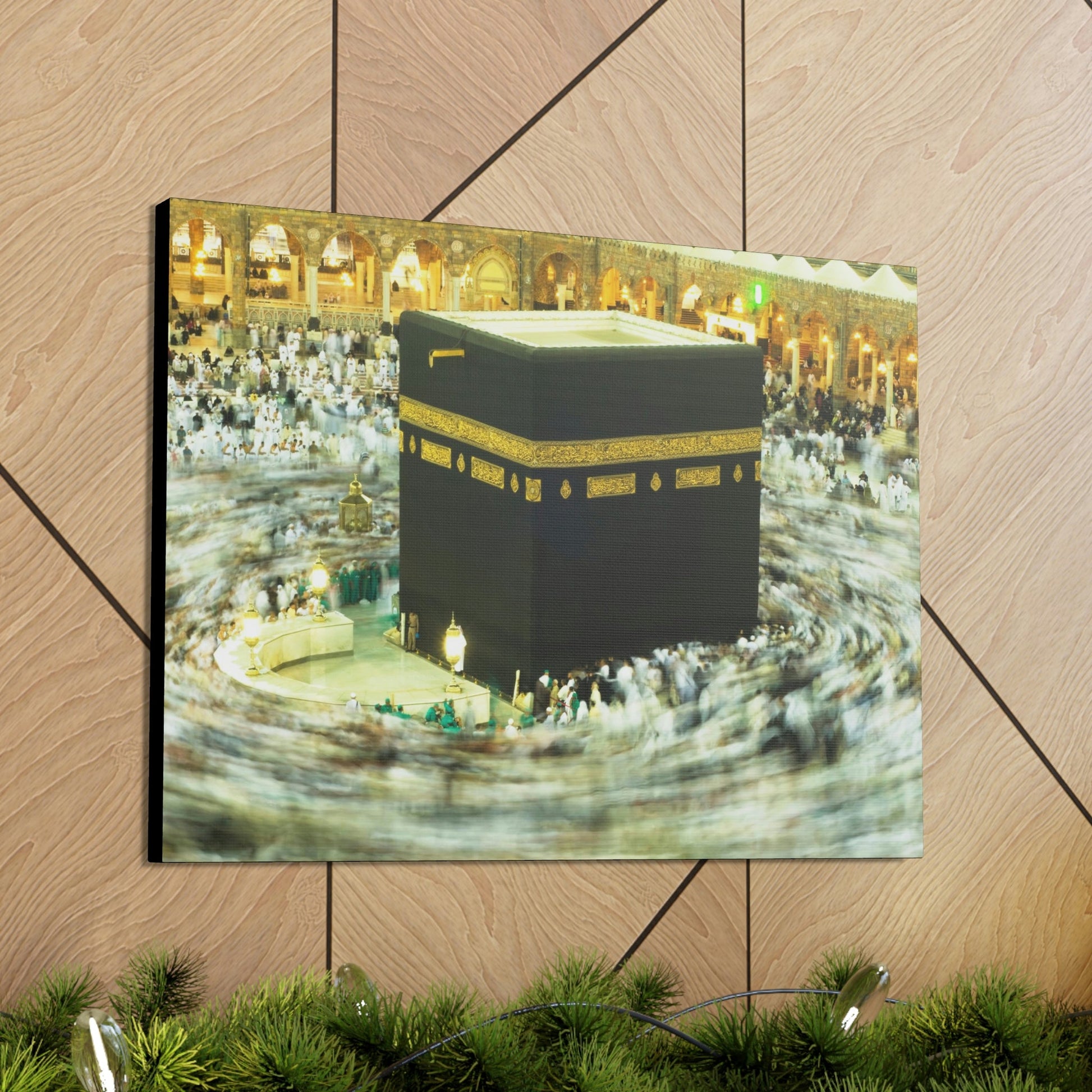 Printed in USA - Canvas Gallery Wraps - Holly Kaaba in Mecca, Saudi Arabia - UAE - Islam - Green Forest Home