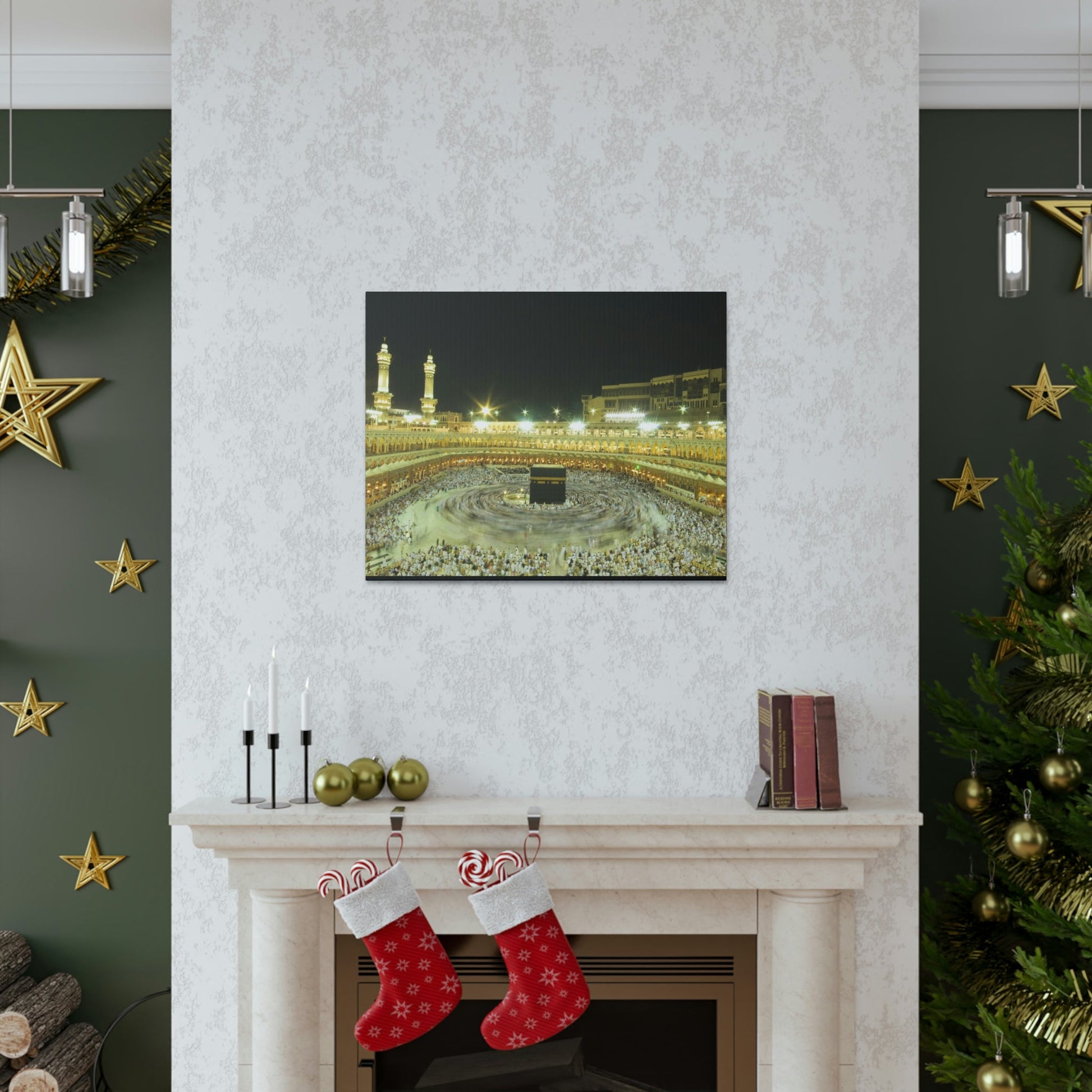 Printed in USA - Canvas Gallery Wraps - Holly Kaaba in Mecca, Saudi Arabia - UAE - Islam - Green Forest Home