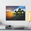 Printed in USA - Canvas Gallery Wraps - Melaka Straits Mosque - Floating mosque - Malaysia - Islam - Green Forest Home