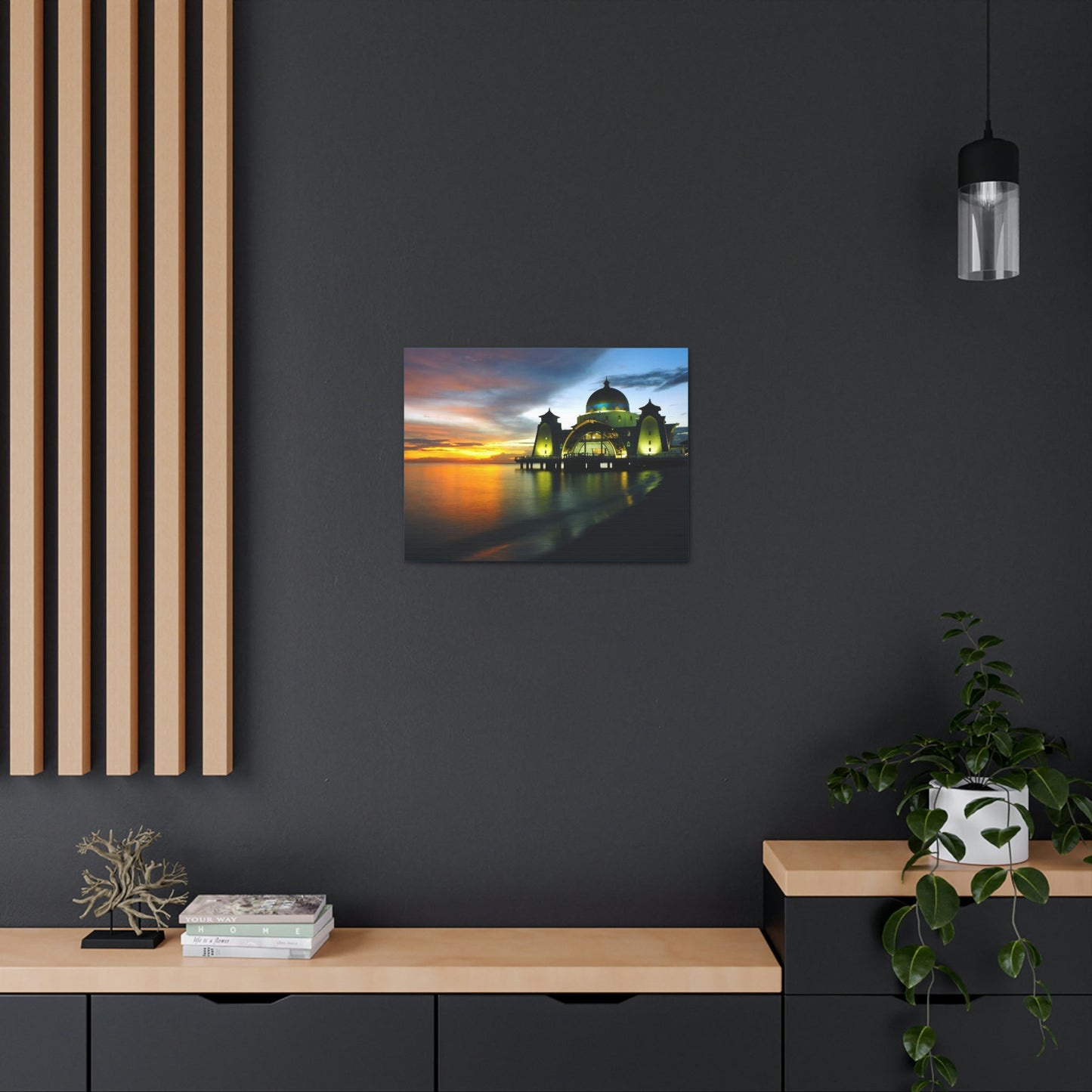 Printed in USA - Canvas Gallery Wraps - Melaka Straits Mosque - Floating mosque - Malaysia - Islam - Green Forest Home