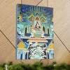 Printed in USA - Canvas Gallery Wraps - Painting on Temple wall on a Buddhist Thai temple, Thailand - Buddhism - Green Forest Home