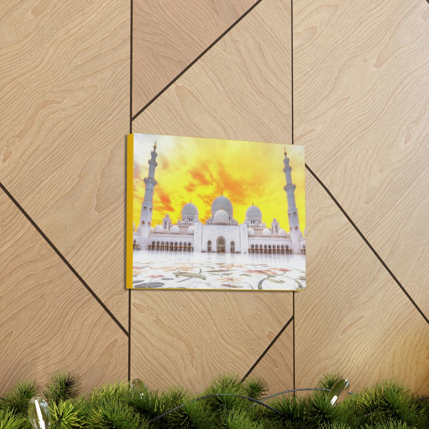 Printed in USA - Canvas Gallery Wraps - Sheikh Zayed Mosque at Night - UAE - Capacity 122,000 - Islam religion - Abu Dhabi UAE - Green Forest Home