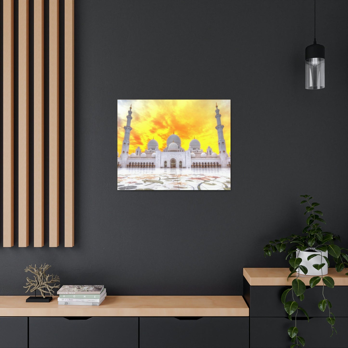 Printed in USA - Canvas Gallery Wraps - Sheikh Zayed Mosque at Night - UAE - Capacity 122,000 - Islam religion - Abu Dhabi UAE - Green Forest Home