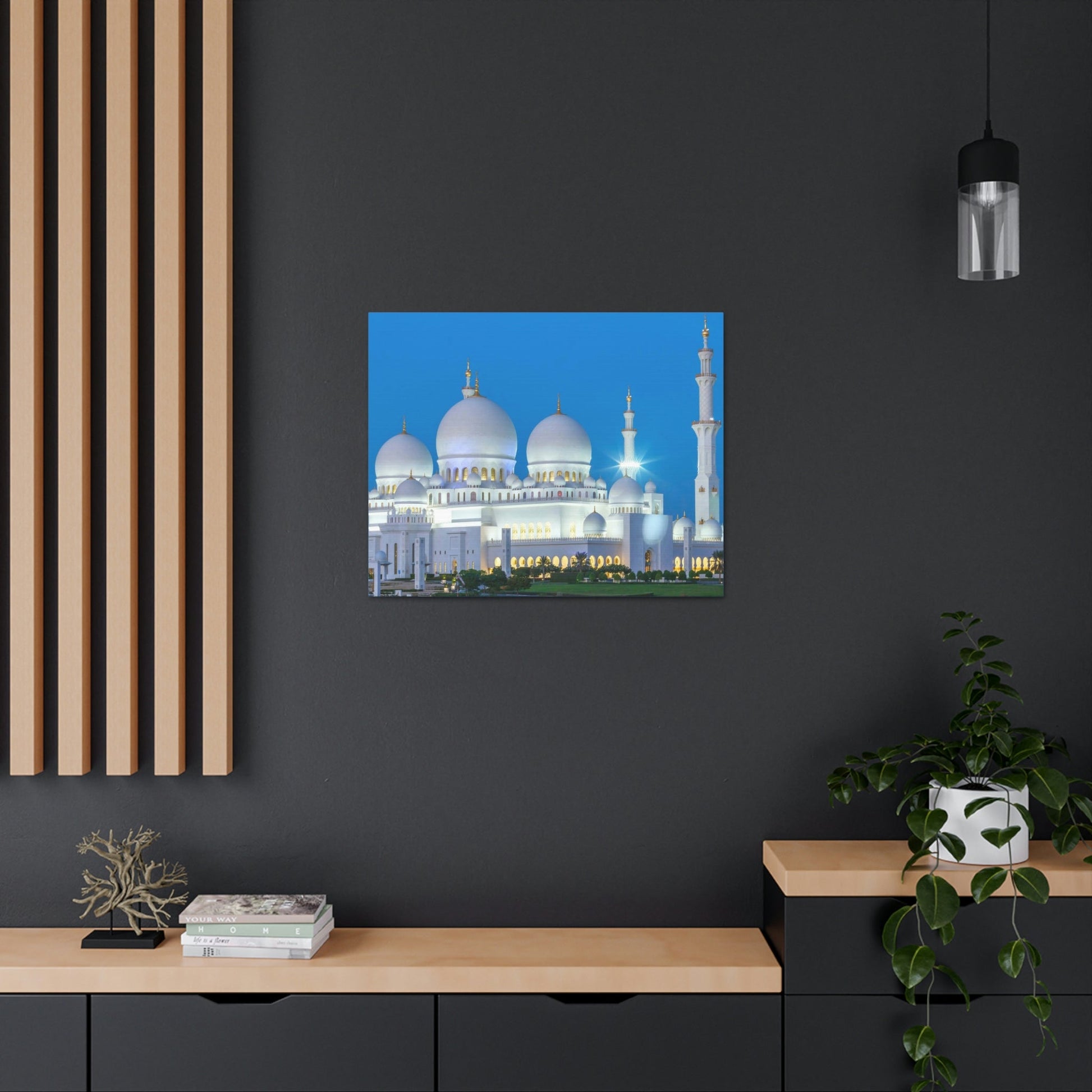 Printed in USA - Canvas Gallery Wraps - Sheikh Zayed Mosque at Night - UAE - Capacity 122,000 - Islam religion - Abu Dhabi UAE - Green Forest Home