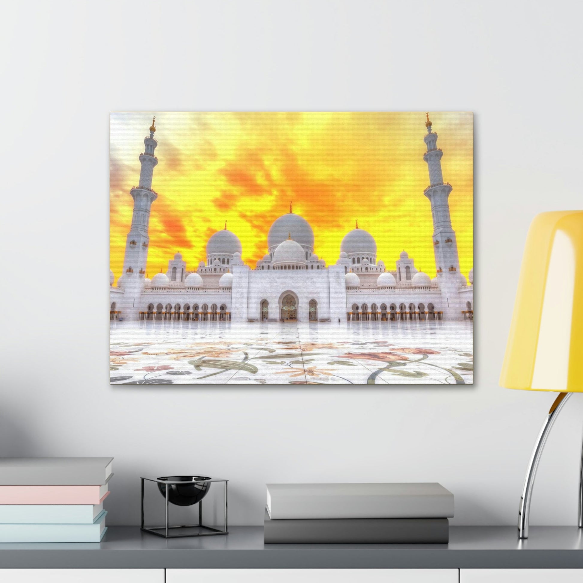 Printed in USA - Canvas Gallery Wraps - Sheikh Zayed Mosque at Night - UAE - Capacity 122,000 - Islam religion - Abu Dhabi UAE - Green Forest Home