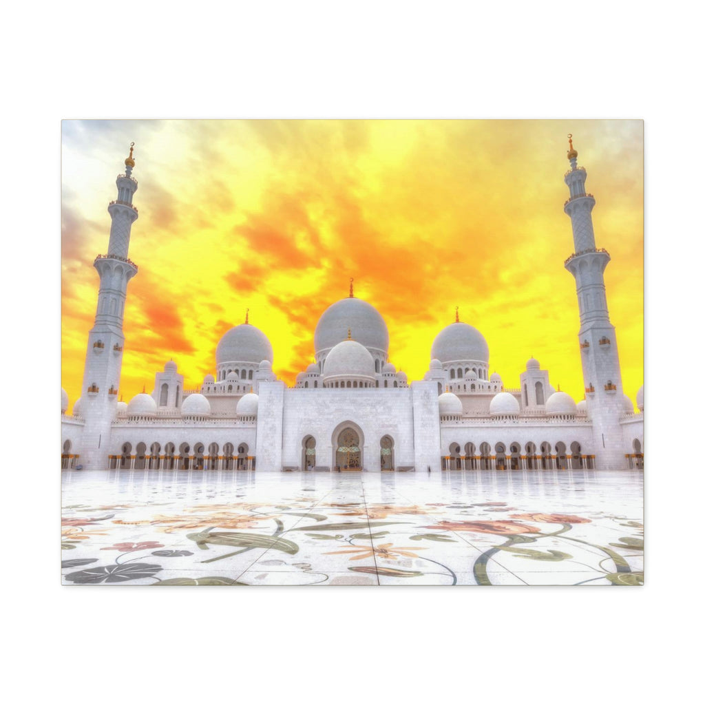 Printed in USA - Canvas Gallery Wraps - Sheikh Zayed Mosque at Night - UAE - Capacity 122,000 - Islam religion - Abu Dhabi UAE - Green Forest Home