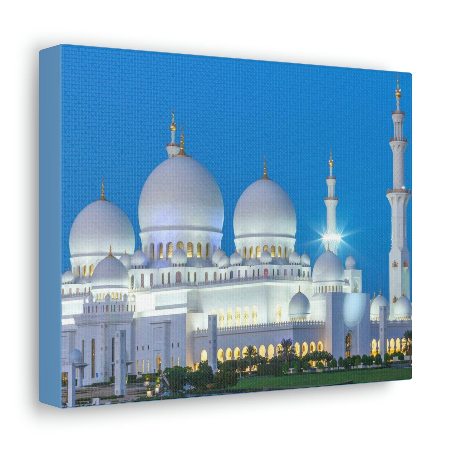 Printed in USA - Canvas Gallery Wraps - Sheikh Zayed Mosque at Night - UAE - Capacity 122,000 - Islam religion - Abu Dhabi UAE - Green Forest Home