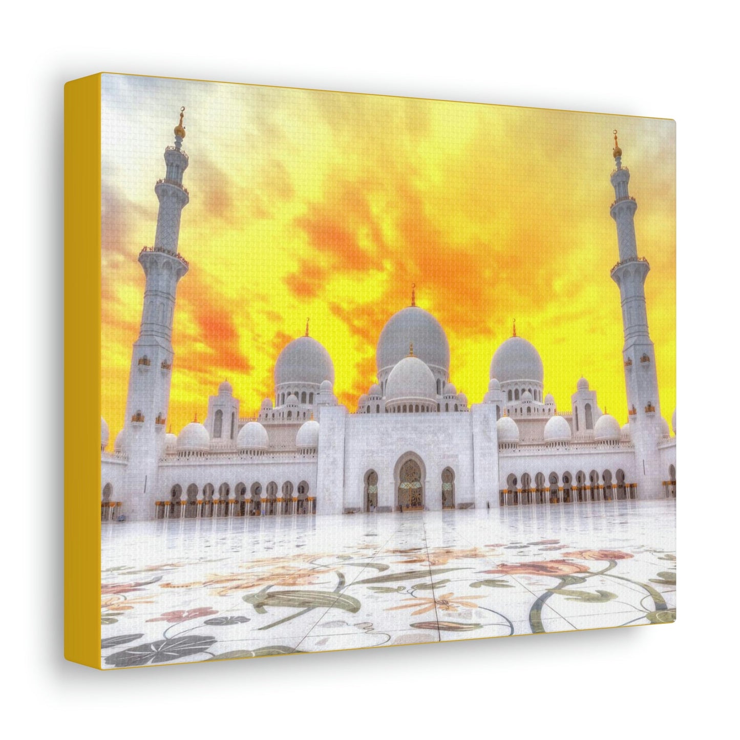 Printed in USA - Canvas Gallery Wraps - Sheikh Zayed Mosque at Night - UAE - Capacity 122,000 - Islam religion - Abu Dhabi UAE - Green Forest Home