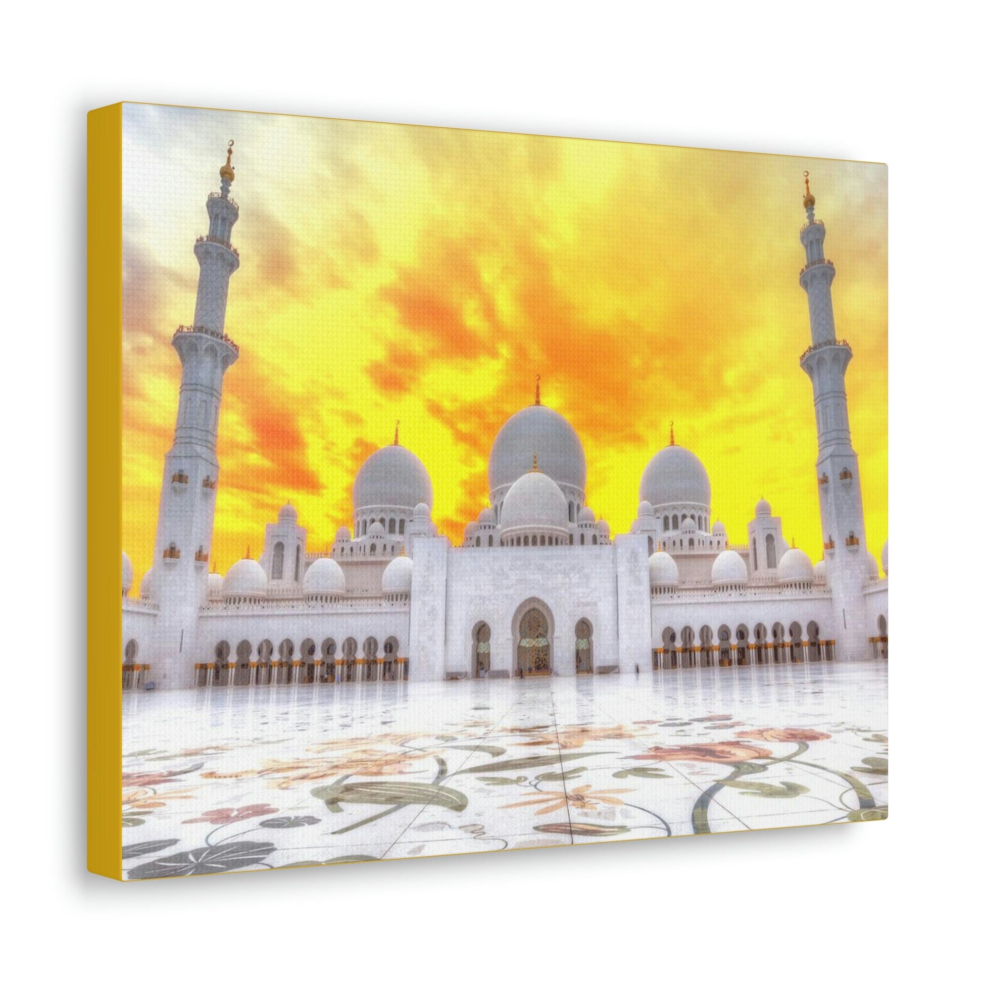 Printed in USA - Canvas Gallery Wraps - Sheikh Zayed Mosque at Night - UAE - Capacity 122,000 - Islam religion - Abu Dhabi UAE - Green Forest Home