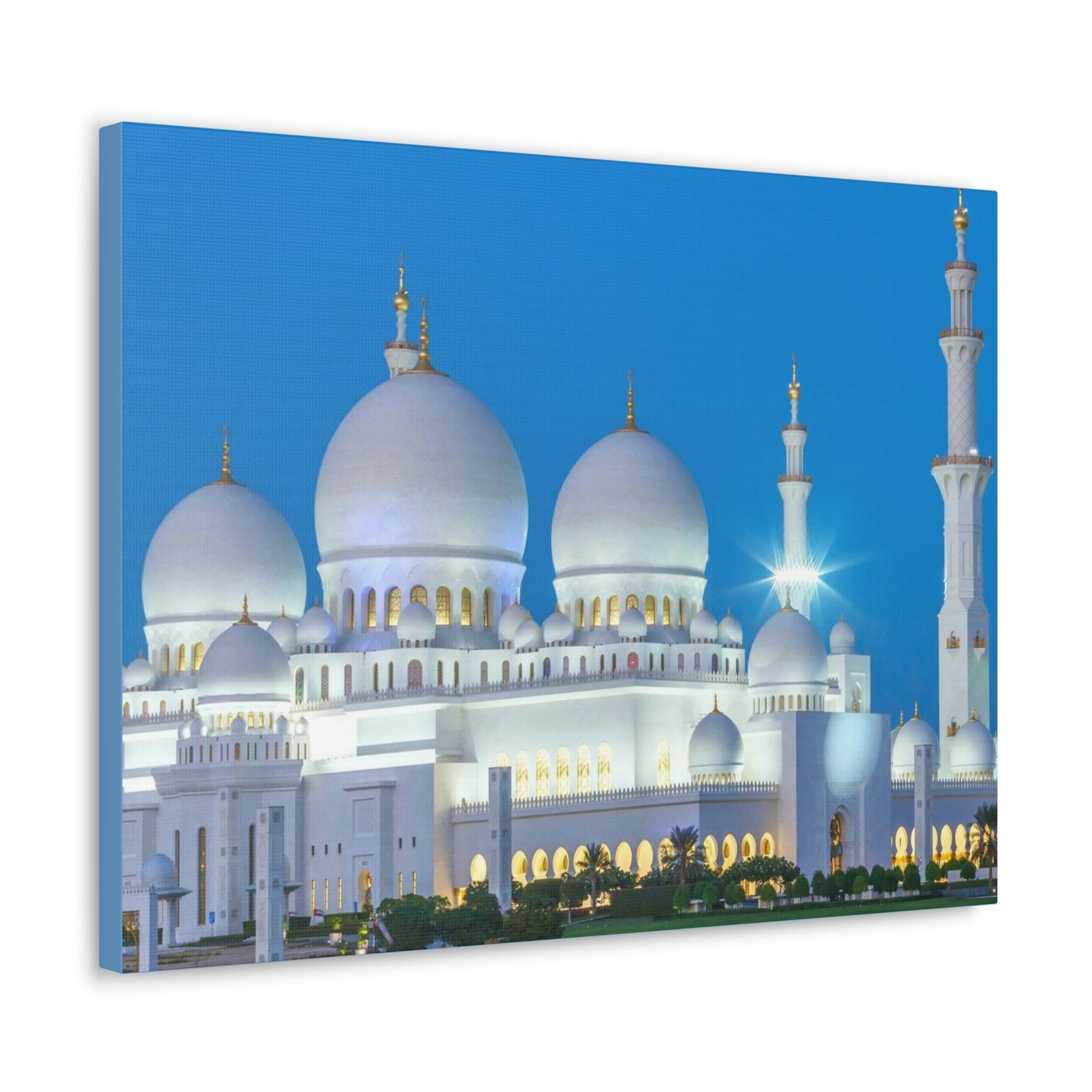 Printed in USA - Canvas Gallery Wraps - Sheikh Zayed Mosque at Night - UAE - Capacity 122,000 - Islam religion - Abu Dhabi UAE - Green Forest Home