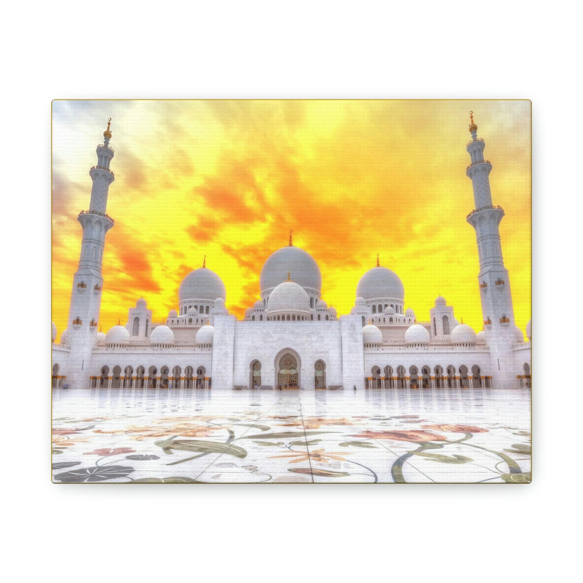 Printed in USA - Canvas Gallery Wraps - Sheikh Zayed Mosque at Night - UAE - Capacity 122,000 - Islam religion - Abu Dhabi UAE - Green Forest Home