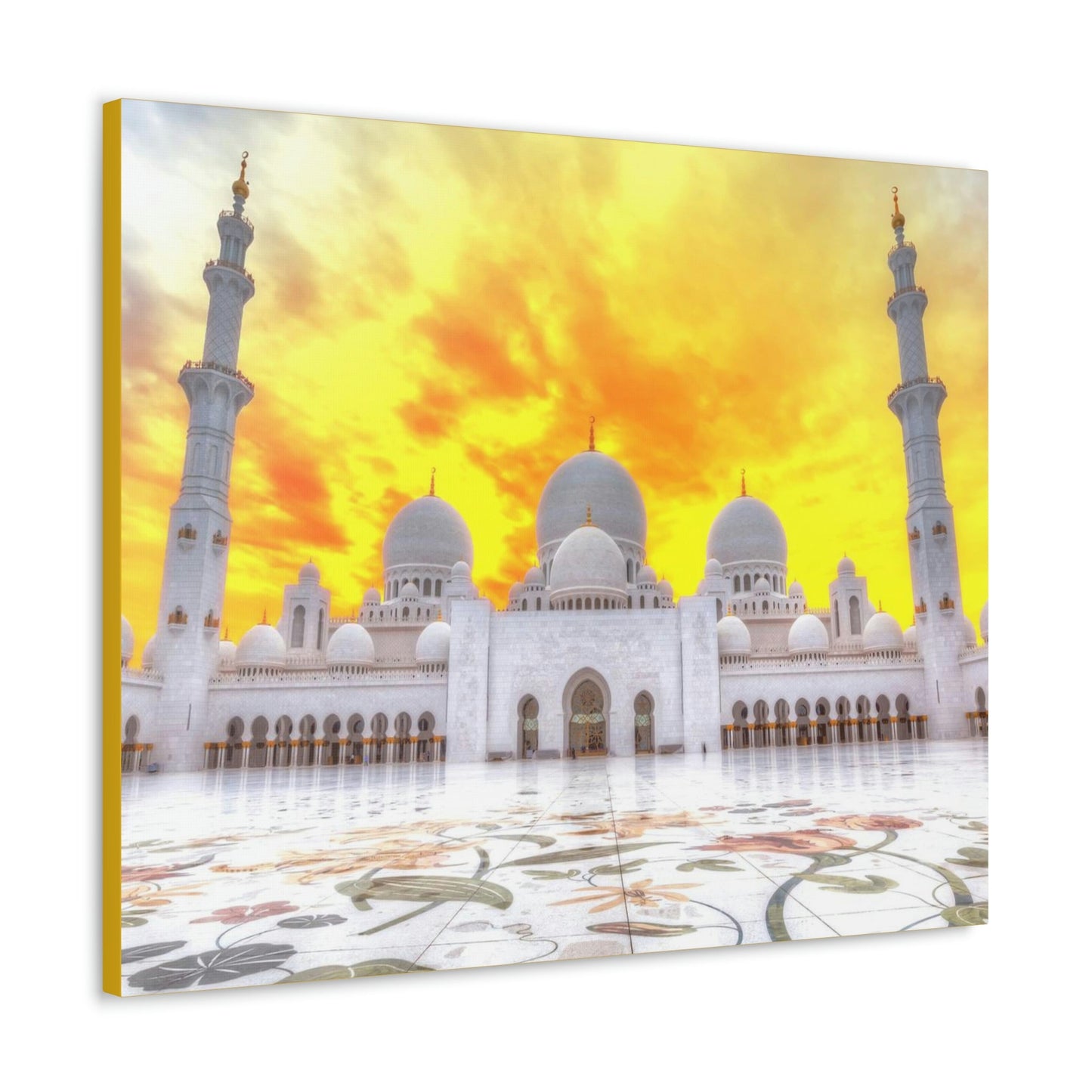 Printed in USA - Canvas Gallery Wraps - Sheikh Zayed Mosque at Night - UAE - Capacity 122,000 - Islam religion - Abu Dhabi UAE - Green Forest Home