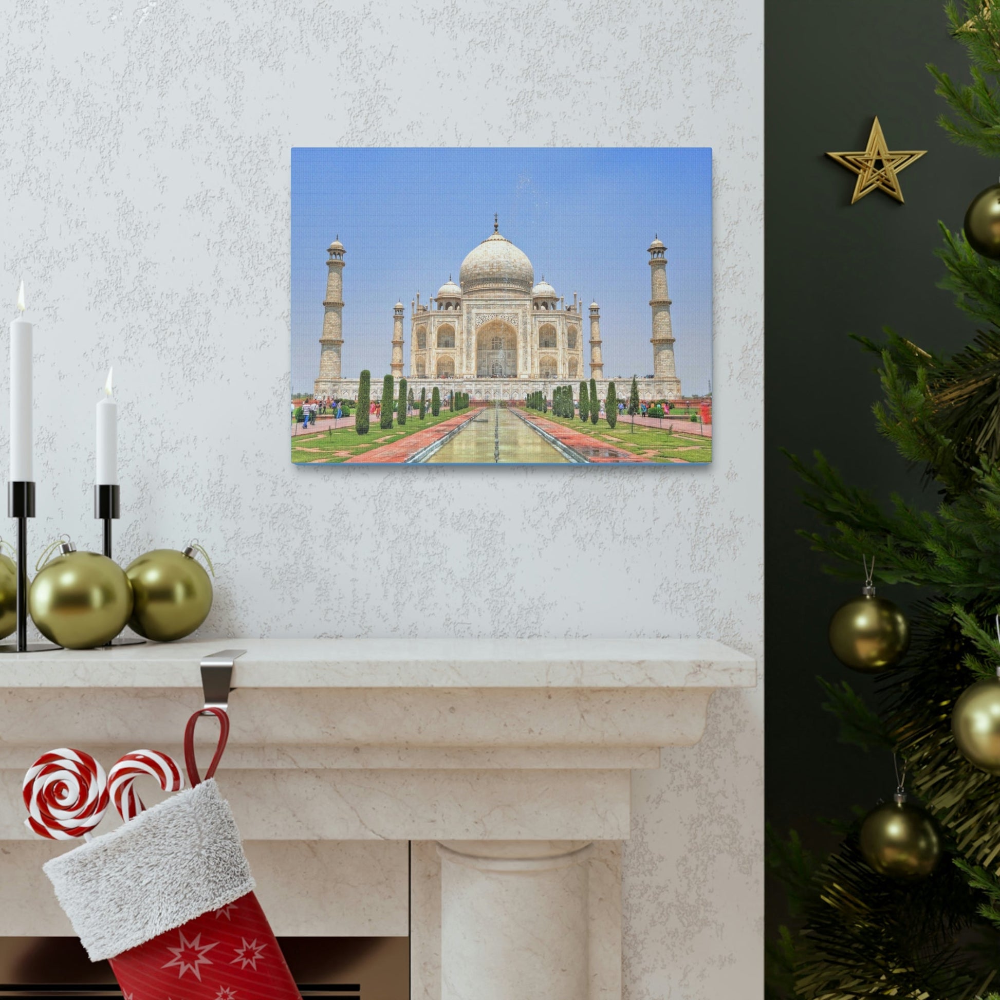 Printed in USA - Canvas Gallery Wraps - Taj Mahal - a UNESCO site - Monument to Love - Agra India - Islam - Green Forest Home