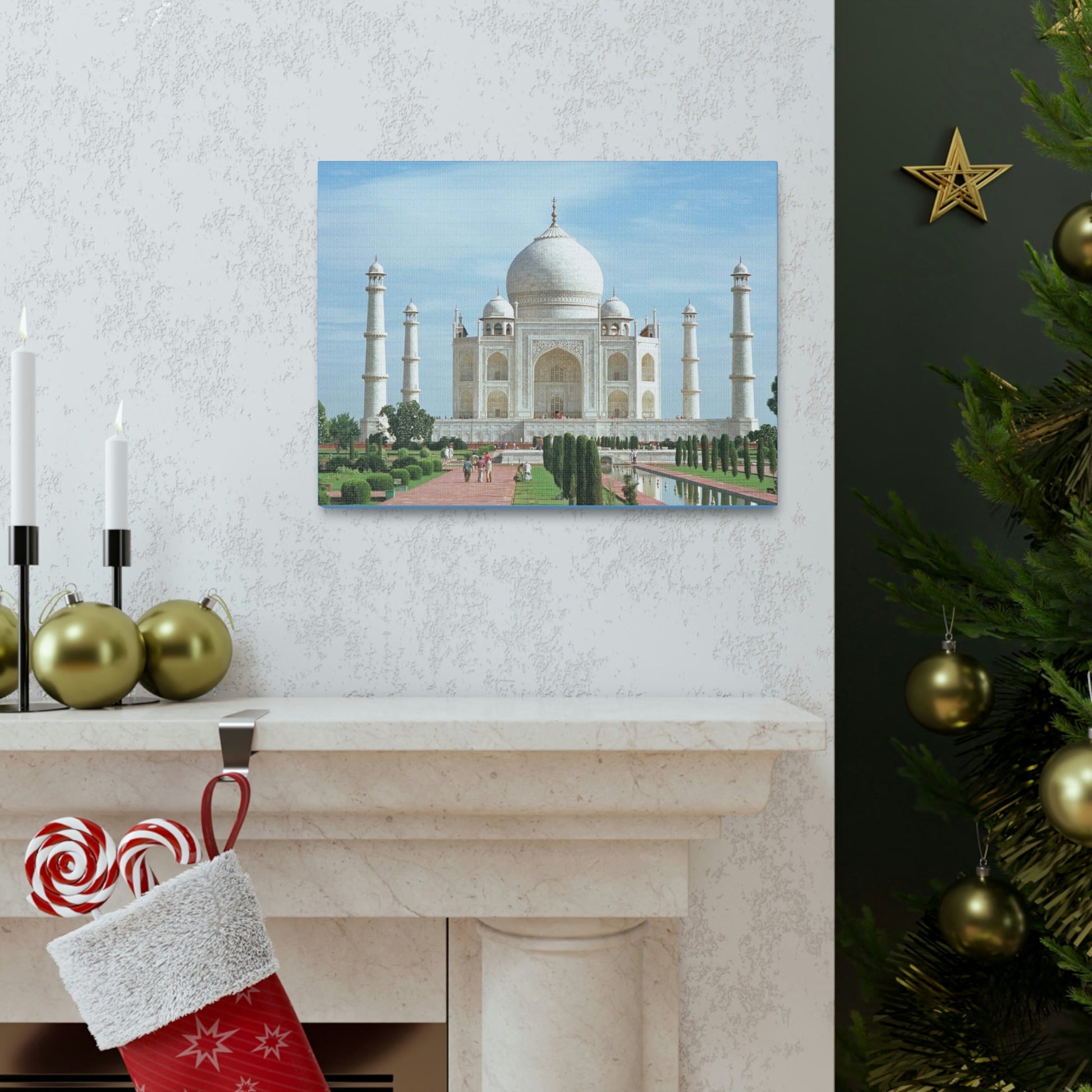 Printed in USA - Canvas Gallery Wraps - Taj Mahal - a UNESCO site - Monument to Love - Agra India - Islam - Green Forest Home