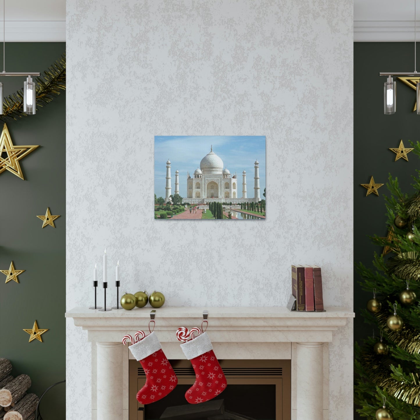 Printed in USA - Canvas Gallery Wraps - Taj Mahal - a UNESCO site - Monument to Love - Agra India - Islam - Green Forest Home