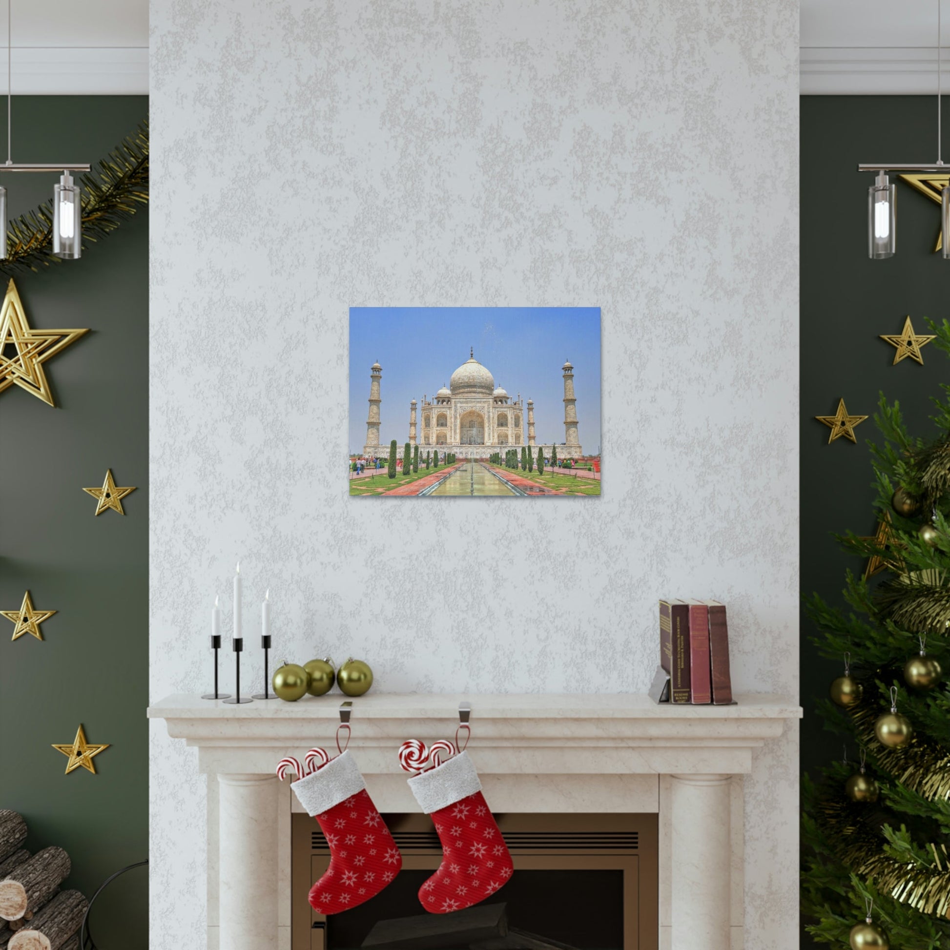 Printed in USA - Canvas Gallery Wraps - Taj Mahal - a UNESCO site - Monument to Love - Agra India - Islam - Green Forest Home