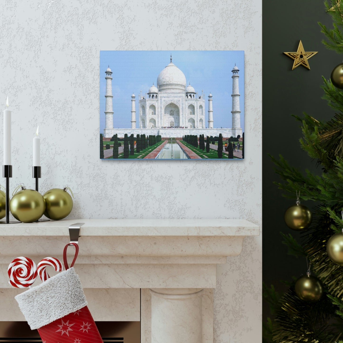 Printed in USA - Canvas Gallery Wraps - Taj Mahal - a UNESCO site - Monument to Love - Agra India - Islam - Green Forest Home