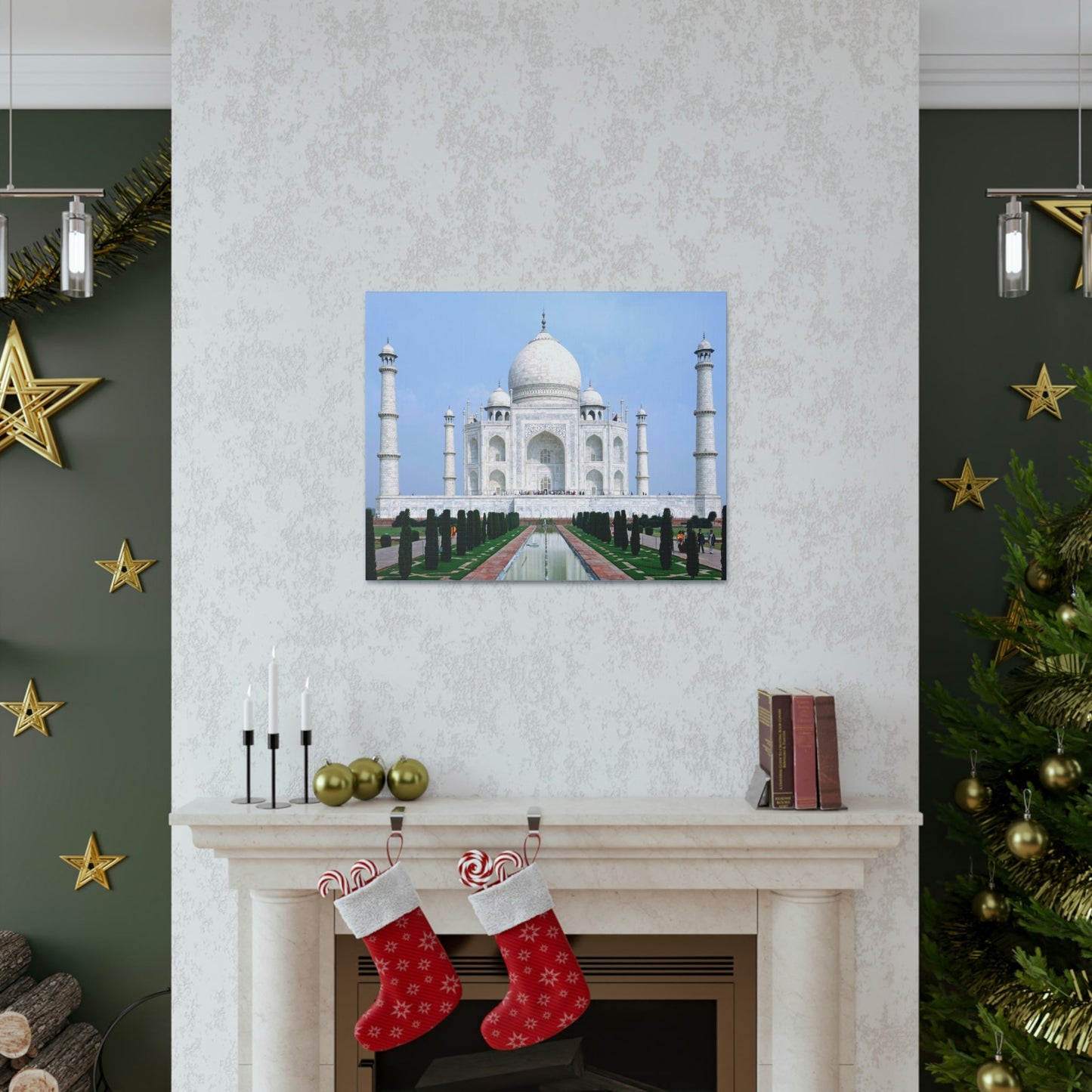 Printed in USA - Canvas Gallery Wraps - Taj Mahal - a UNESCO site - Monument to Love - Agra India - Islam - Green Forest Home