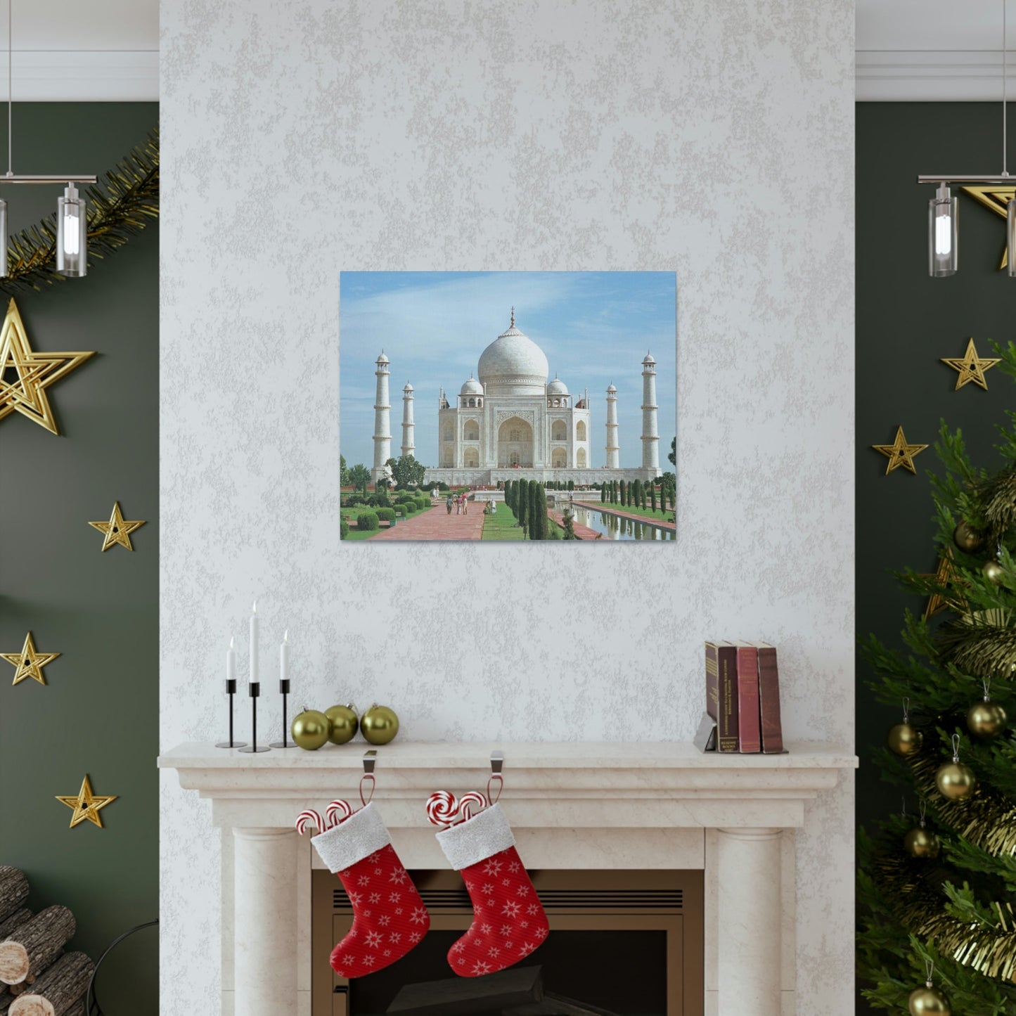 Printed in USA - Canvas Gallery Wraps - Taj Mahal - a UNESCO site - Monument to Love - Agra India - Islam - Green Forest Home