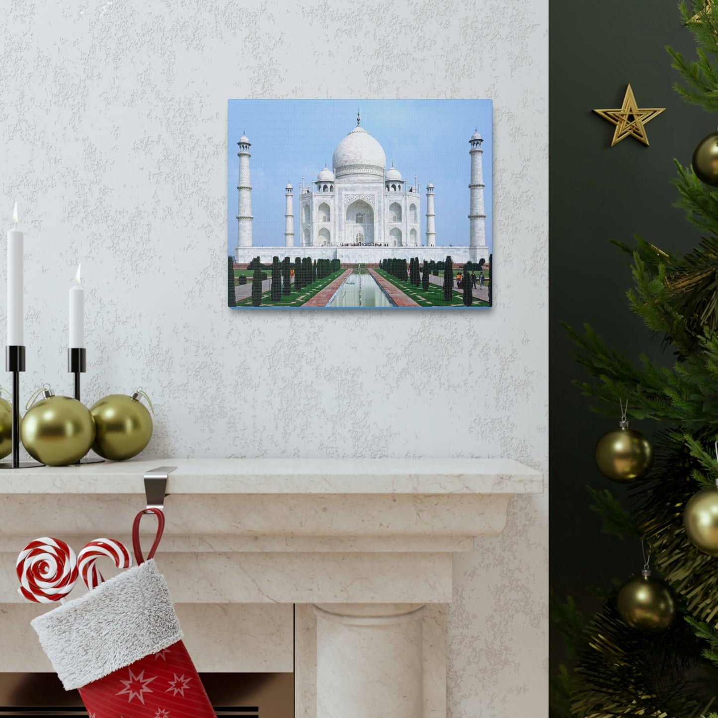 Printed in USA - Canvas Gallery Wraps - Taj Mahal - a UNESCO site - Monument to Love - Agra India - Islam - Green Forest Home