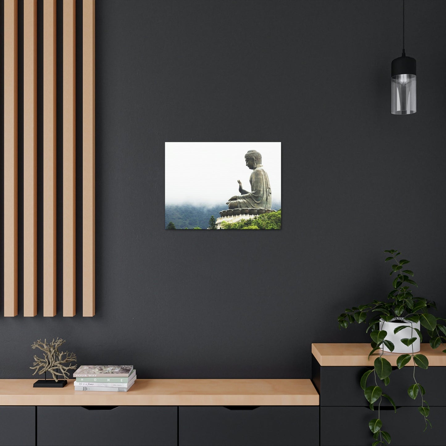 Printed in USA - Canvas Gallery Wraps - The Big Buddha giving Blessings - Hong Kong Lantau Island - China - Buddhism - Green Forest Home