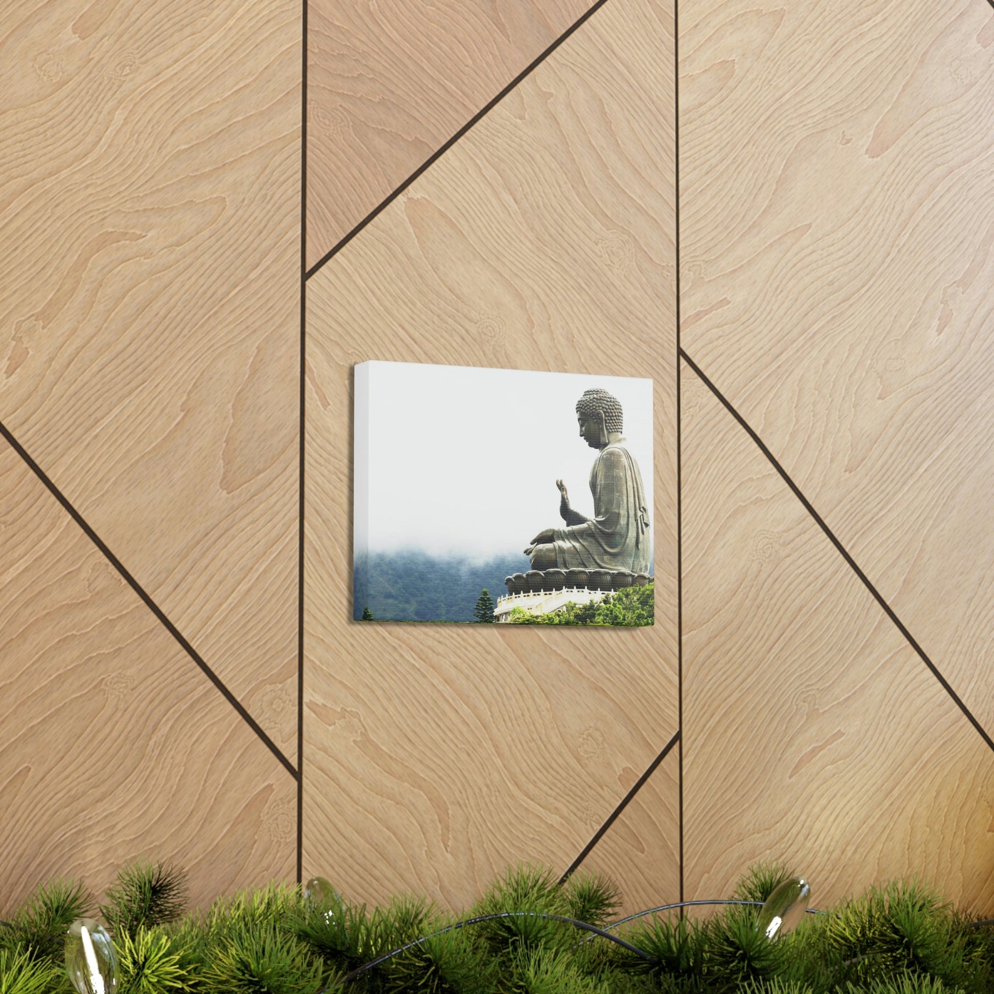 Printed in USA - Canvas Gallery Wraps - The Big Buddha giving Blessings - Hong Kong Lantau Island - China - Buddhism - Green Forest Home