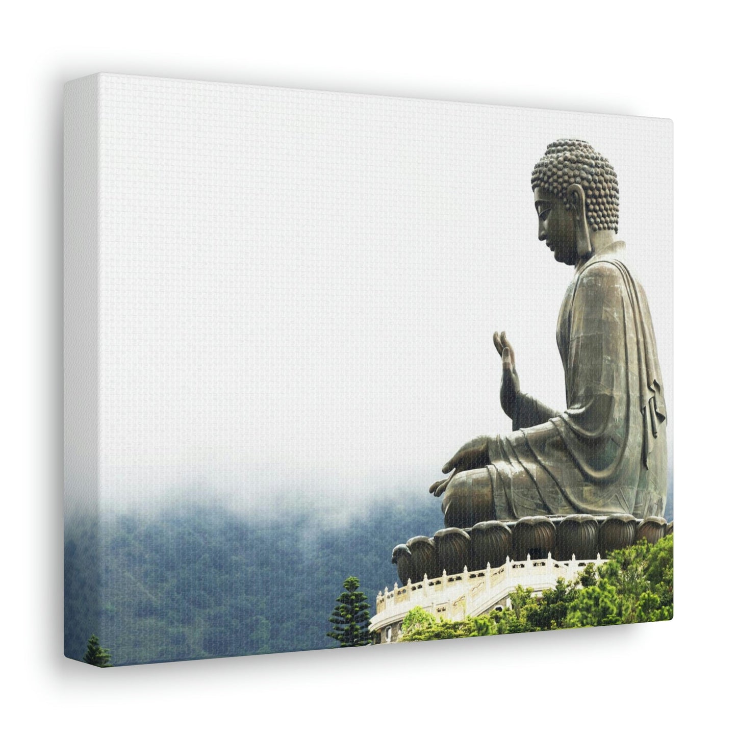 Printed in USA - Canvas Gallery Wraps - The Big Buddha giving Blessings - Hong Kong Lantau Island - China - Buddhism - Green Forest Home