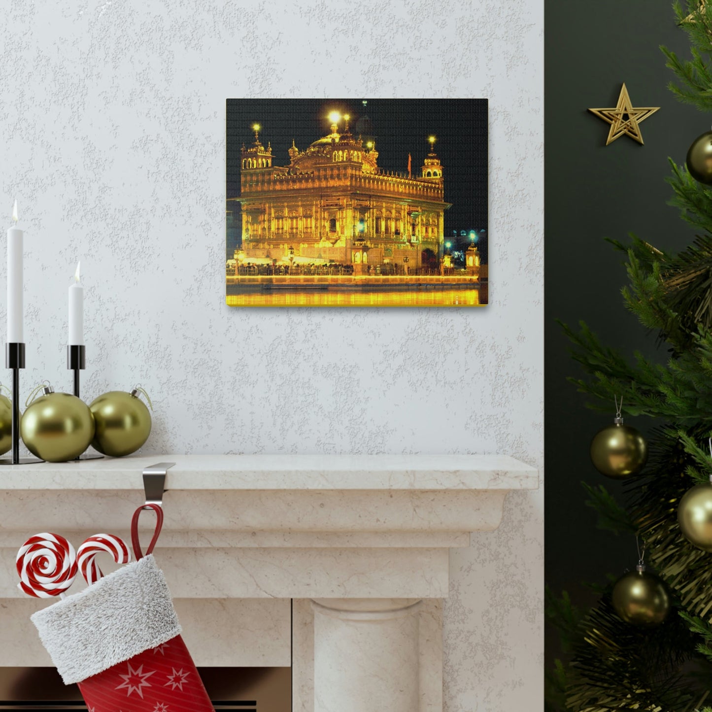 Printed in USA - Canvas Gallery Wraps - The Golden Temple in Amritsar, Punjab - India - Sikhsm - Green Forest Home