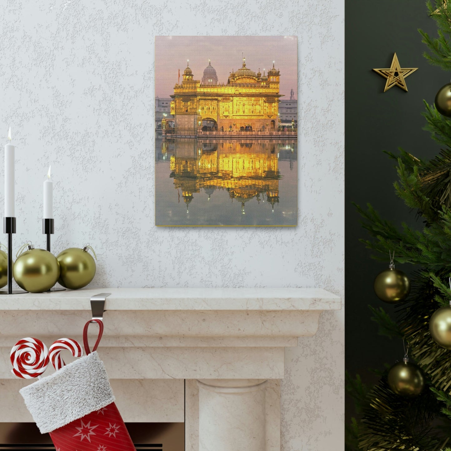 Printed in USA - Canvas Gallery Wraps - The Golden Temple in Amritsar, Punjab - India - Sikhsm - Green Forest Home