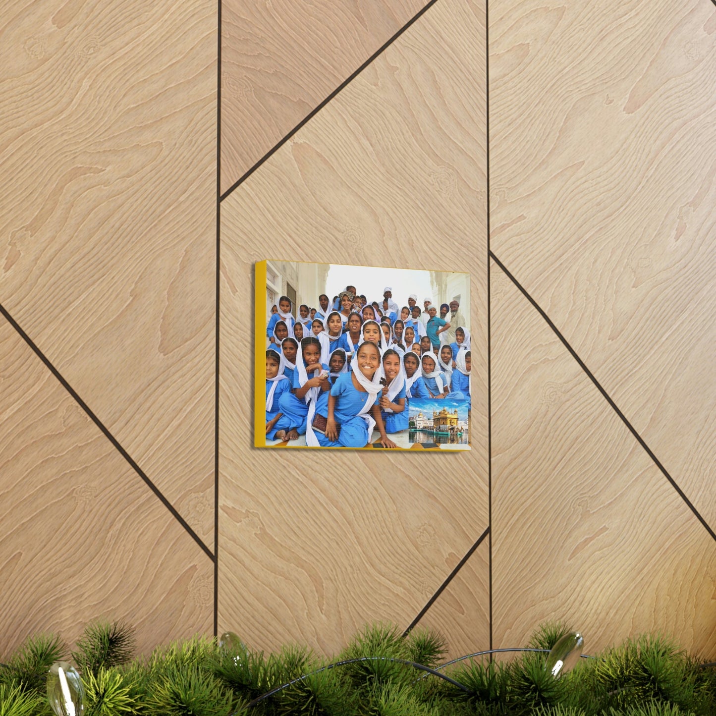 Printed in USA - Canvas Gallery Wraps - The Golden Temple School in Amritsar, Punjab - India - Sikhsm - Green Forest Home