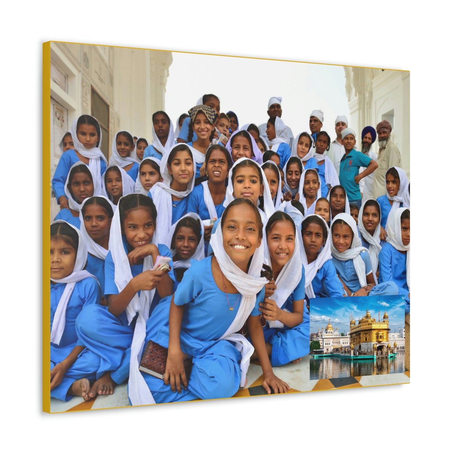 Printed in USA - Canvas Gallery Wraps - The Golden Temple School in Amritsar, Punjab - India - Sikhsm - Green Forest Home