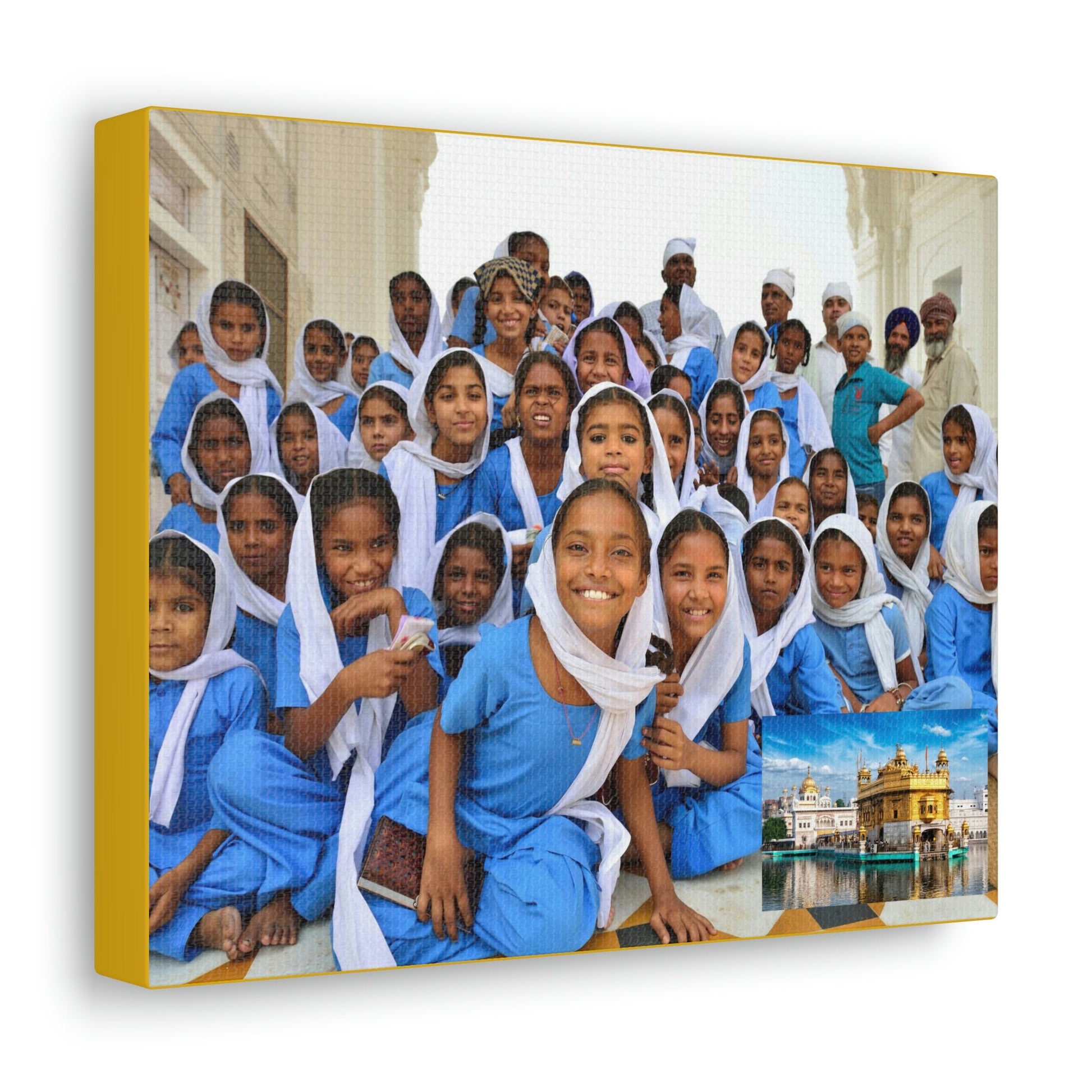 Printed in USA - Canvas Gallery Wraps - The Golden Temple School in Amritsar, Punjab - India - Sikhsm - Green Forest Home